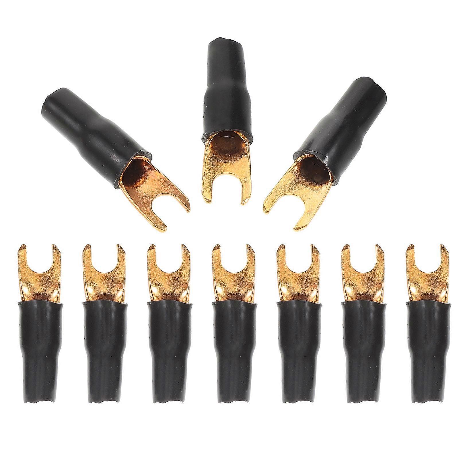 10pcs Insulated Car Audio Spade Terminals for Speaker Wire & Amplifier Wiring – Quick Installation & Enhanced Audio Transmission
