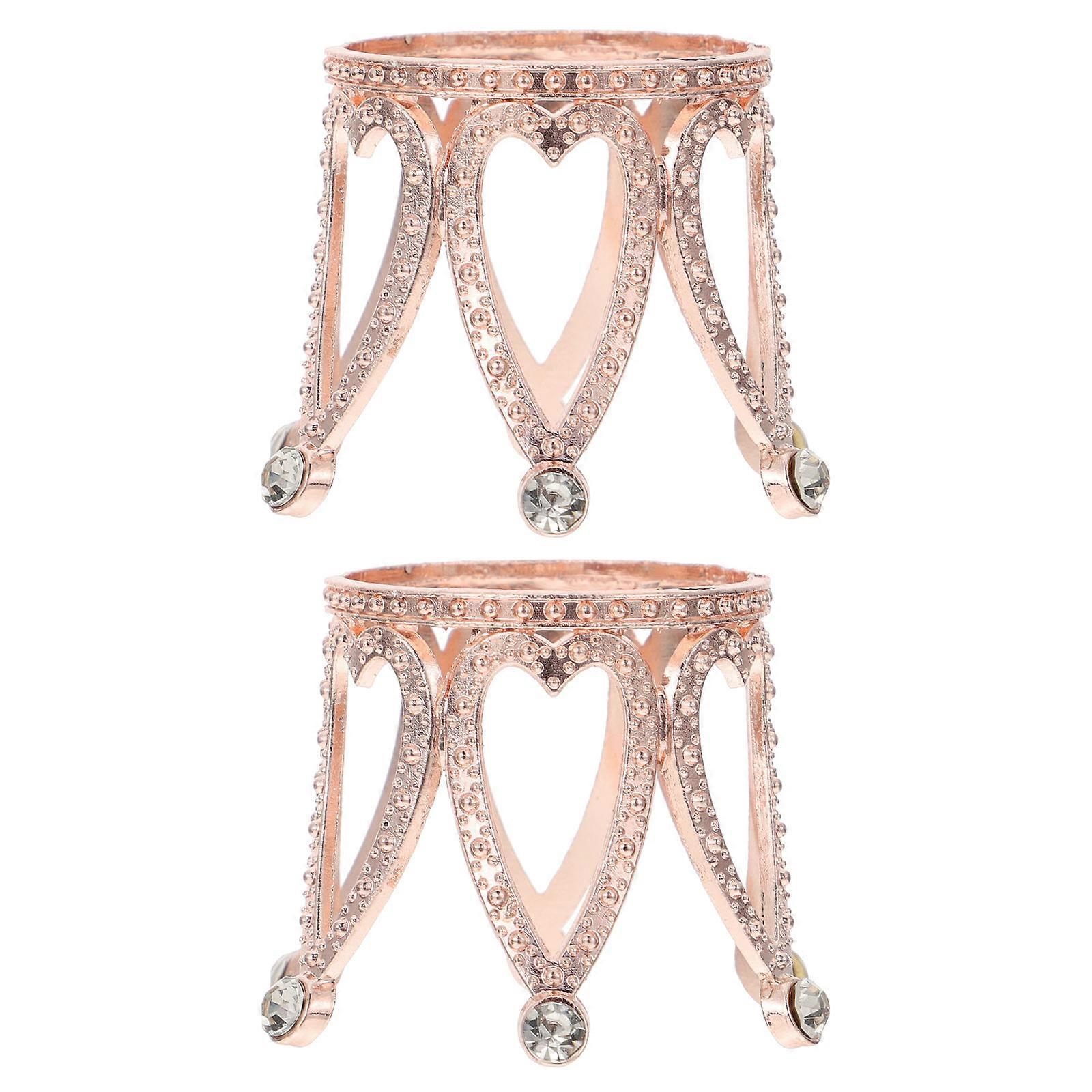 Display Stand Crystal Zinc Alloy Material Golden Color Indoor Use Homeowners 2Pcs
