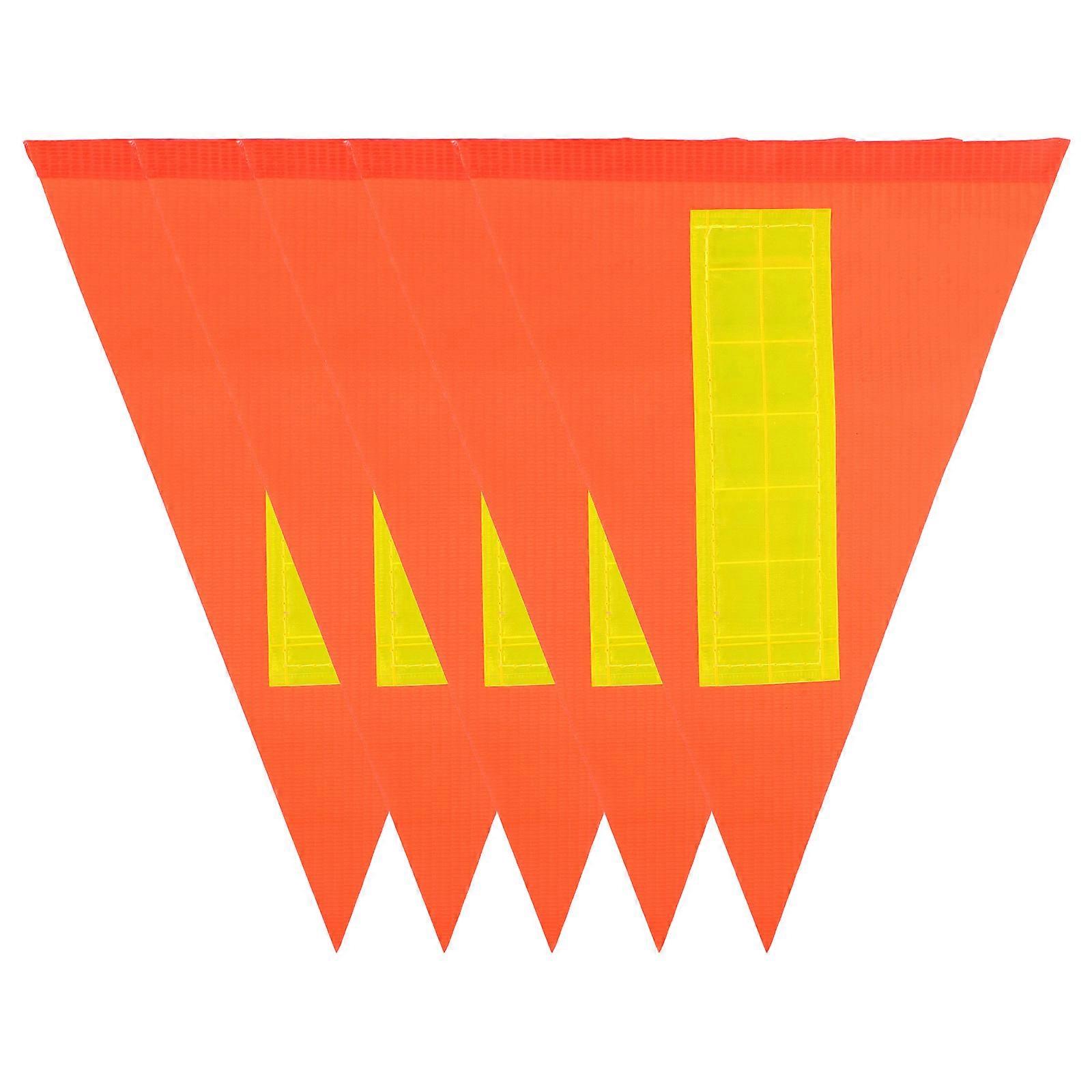 Bicycle Triangle Flag Red 28.30X21.20X0.30CM Warning 5Set