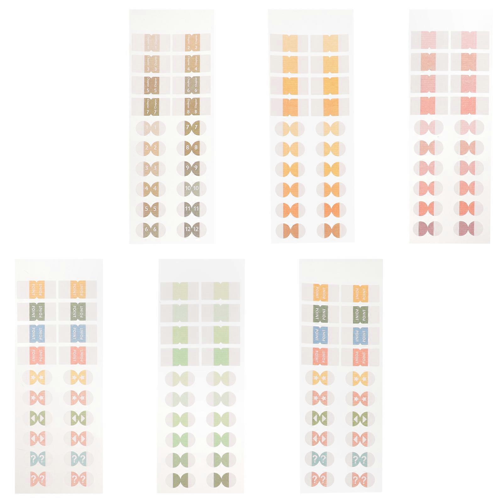 Reusable Adhesive Sticky Page Markers Reading Strips Assorted Color For Notebooks 6 Sheets