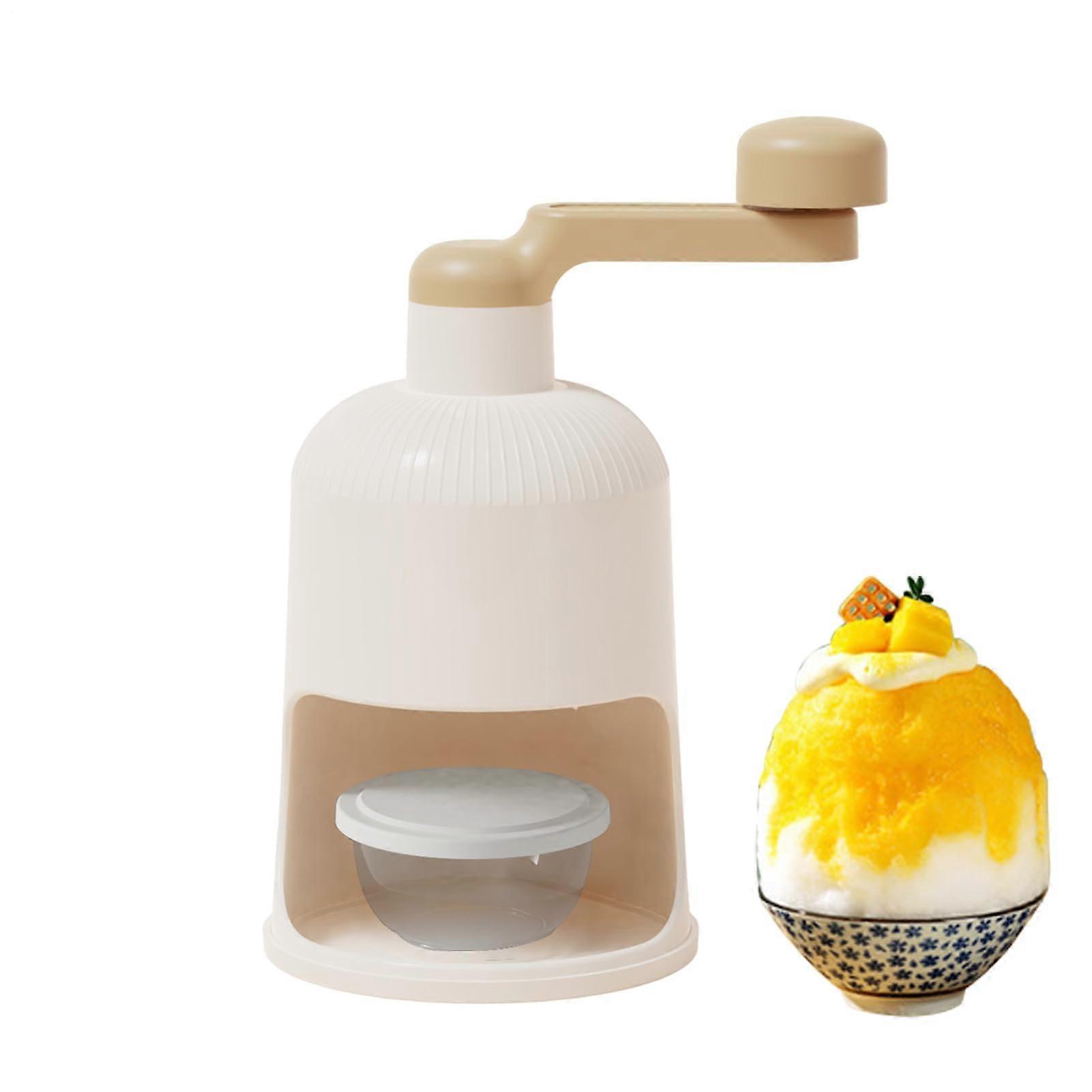 Shaved ice machine, Ice Raver Machine Hand snowflake maker Manual household ice shaver maker for homemade cocktails, snow cone Beige