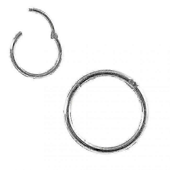 9k Solid White Gold 8 Mm Classic Hinged Segment Clicker Ring