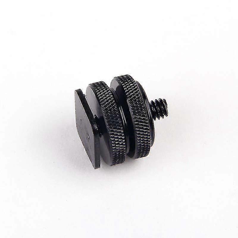 1/4 inch Double Nuts Tripod Mount Screw To Flash Camera Hot Shoe Adapter