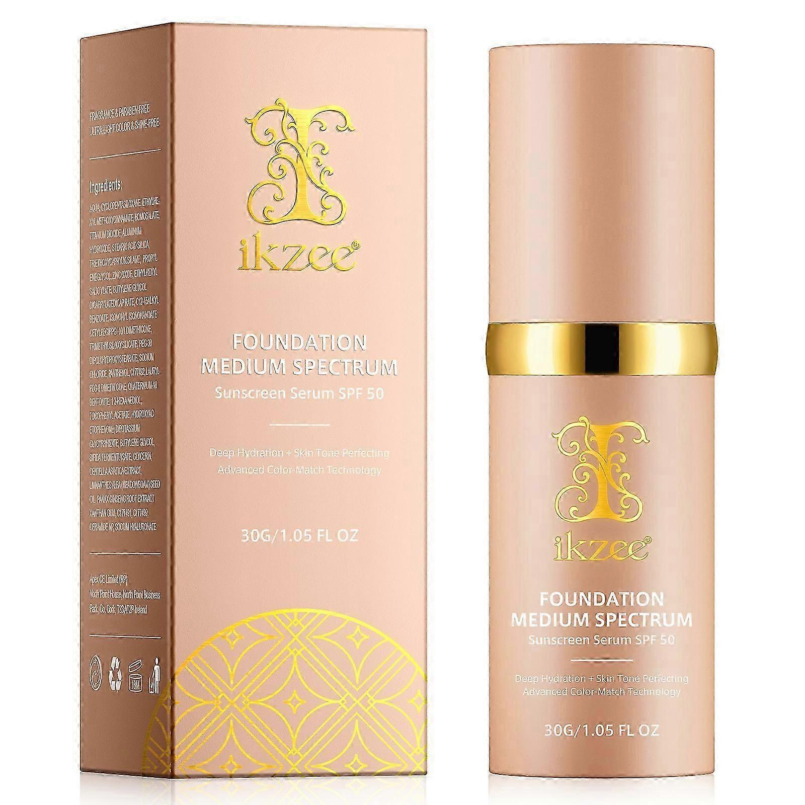 Foundation 4 in 1 with SPF 50+, Hydrating Color Changing Foundation Light Spectrum,Waterproof Foundation Create Natural Makeup