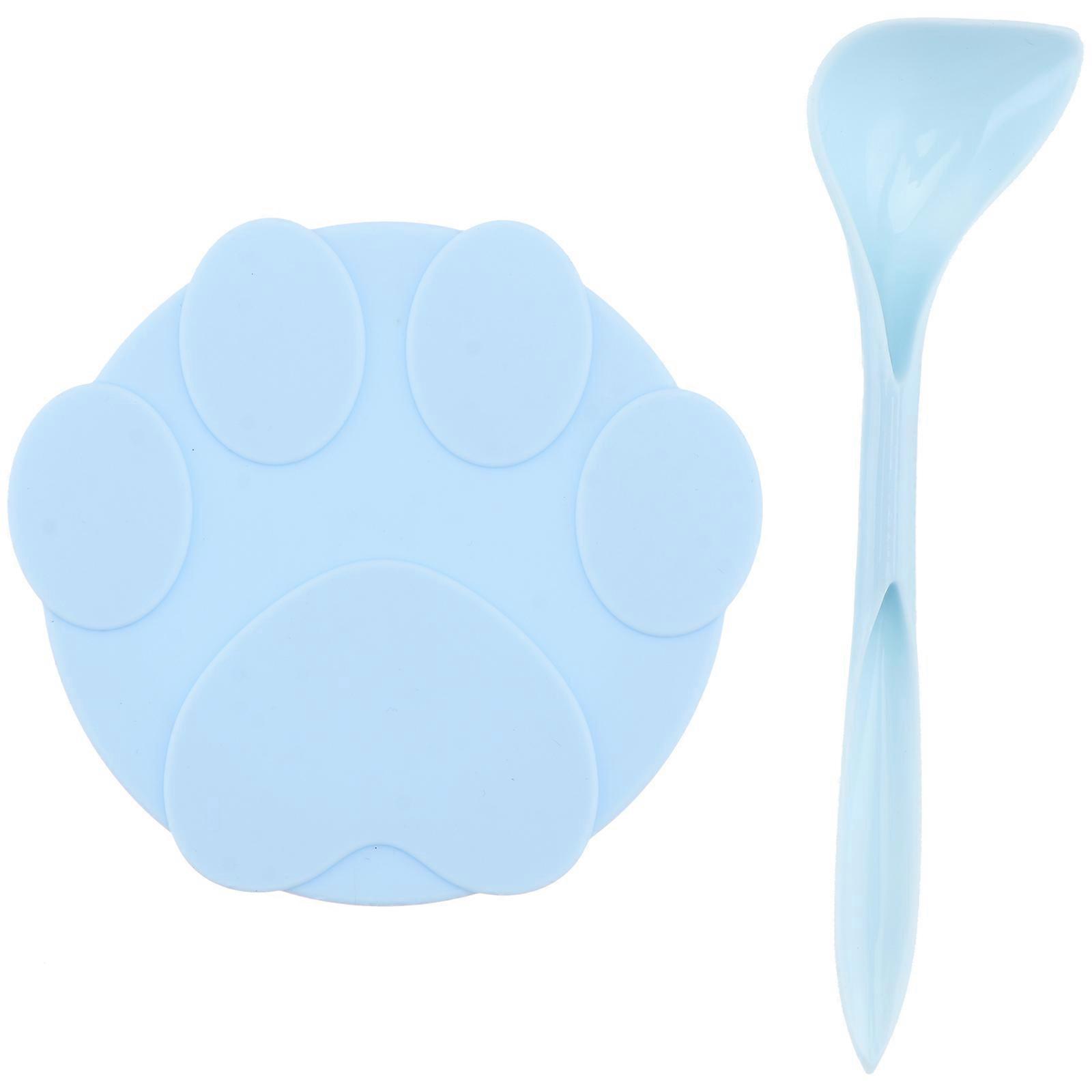 Silicone Can Lids Pet Food Can Cover Easy to Open Good Sealing 14X3.5CM Blue 1Set