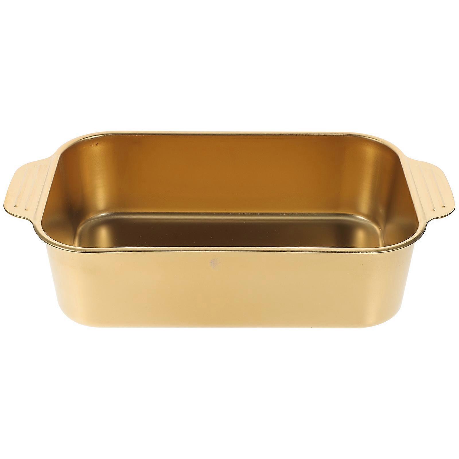 Serving Plate For Daily Use Fish Tray Family Use Golden 13.0X7.3X3.0in Food Serving