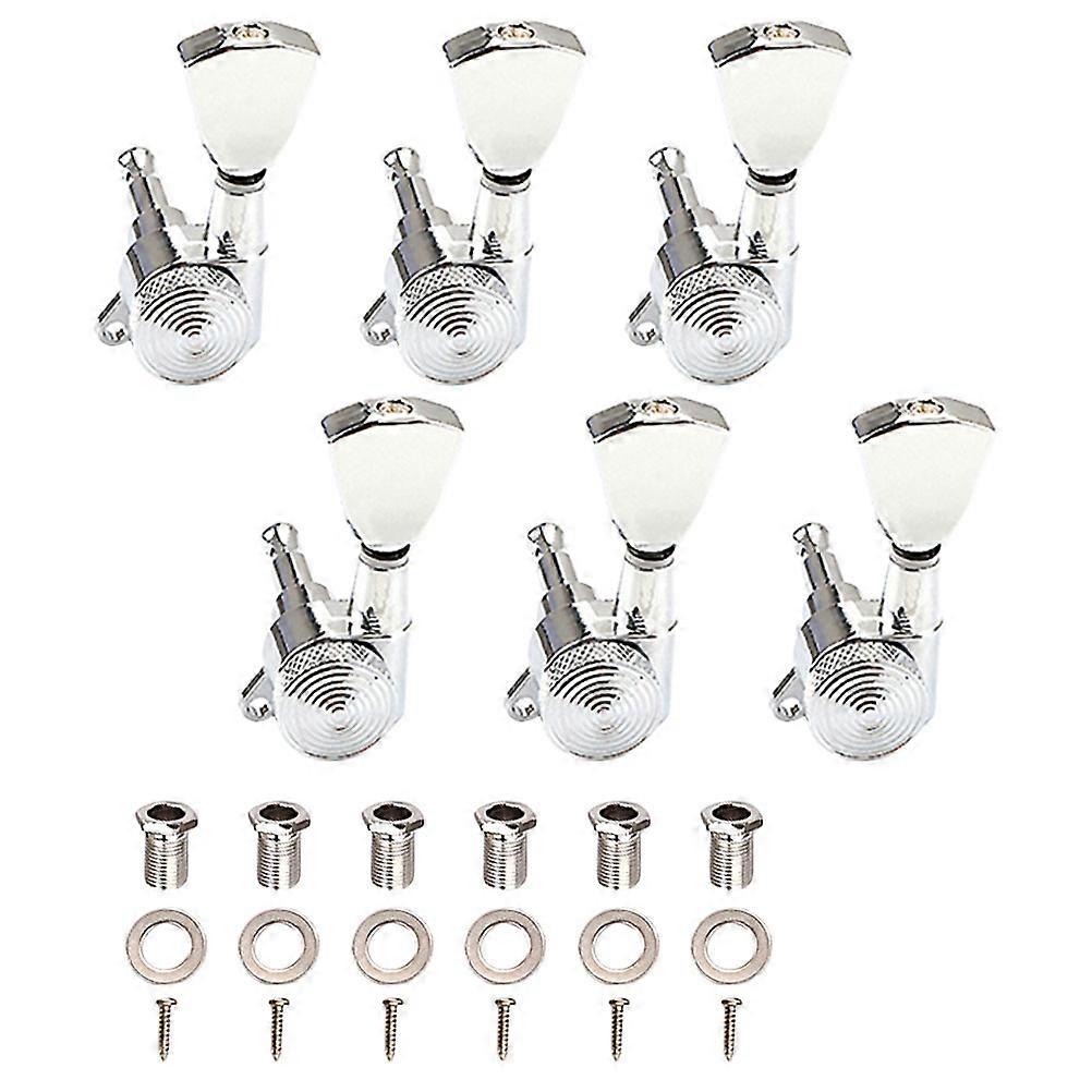 Tuning Key Pegs Guitar Tuners Acoustic Folk Guitar Maintenance Beginners Silver 2.4X1.8CM String Fixation 1 Set
