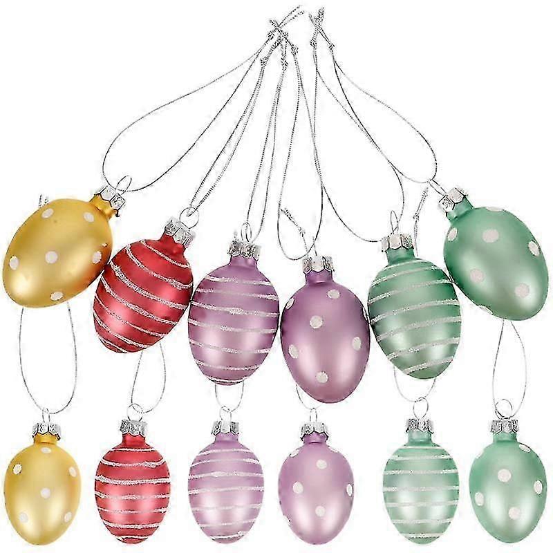 2025 Latest Model 12pcs Easter Egg Hanging Ornaments Foam DIY Easter Egg
