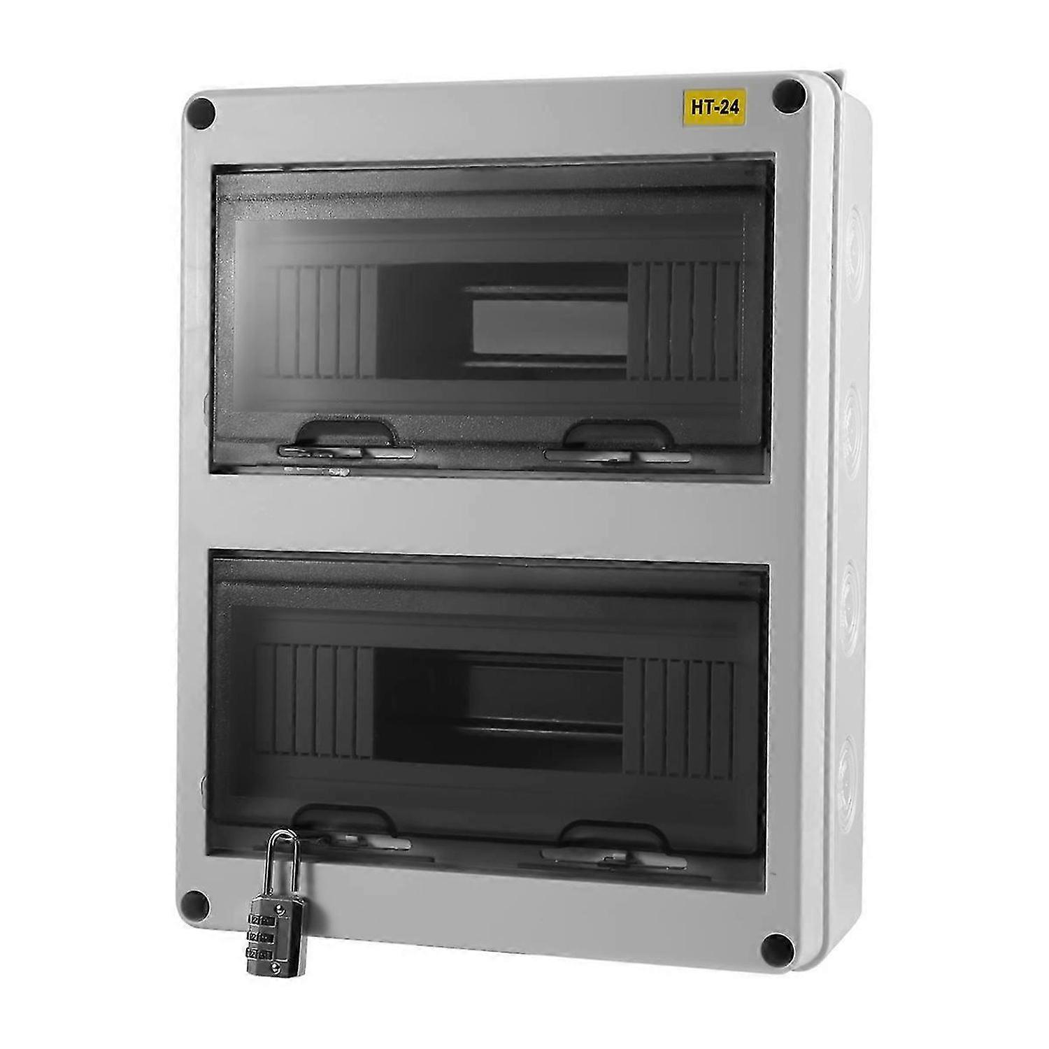 HT Series Junction Box 24WAY IP65 Waterproof Distribution Box Outdoor ABS Electrical with Lock for C
