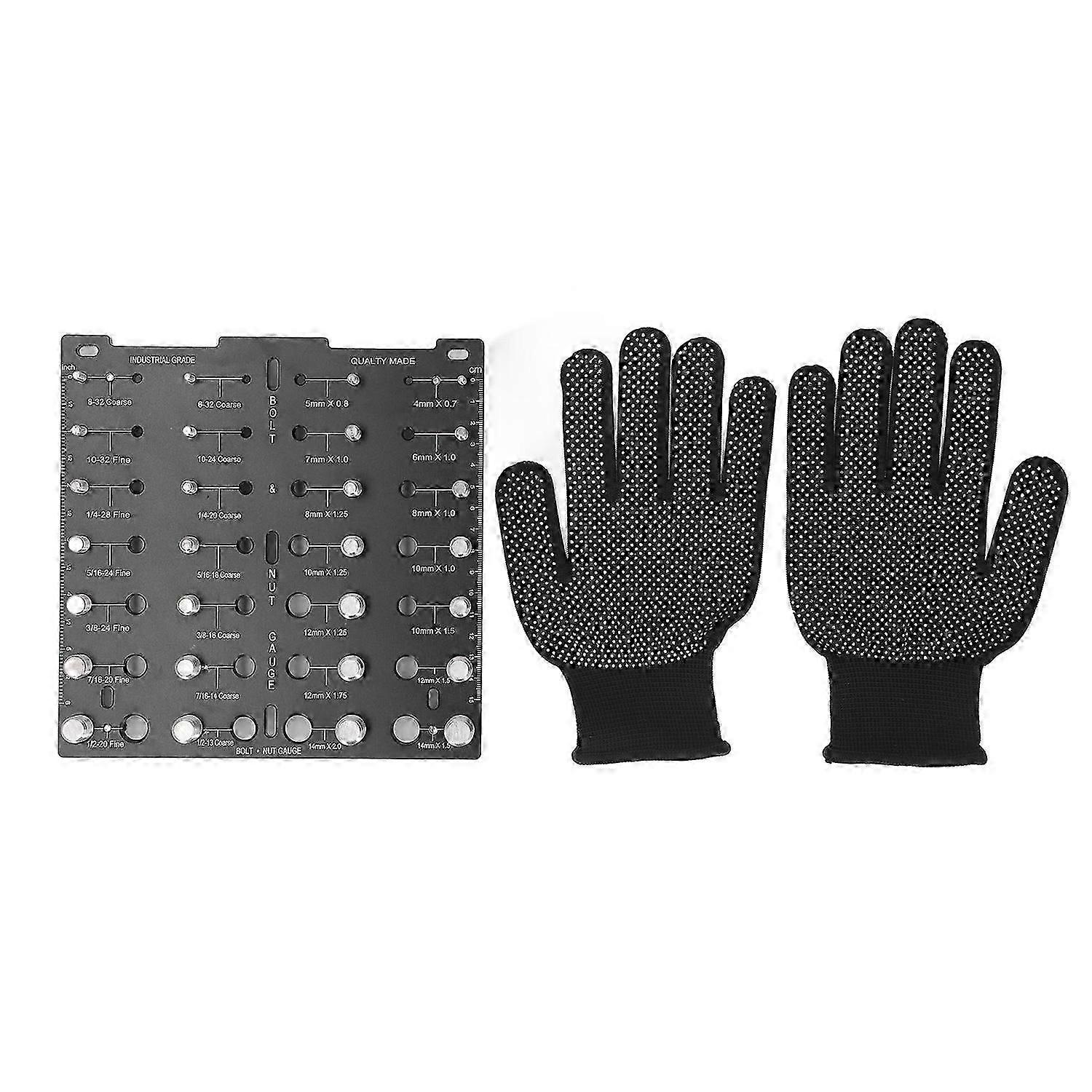 Bolt Nut Thread Checker Aluminum Alloy Screw Identifier 28 Holes Metric and American Thread Identifi