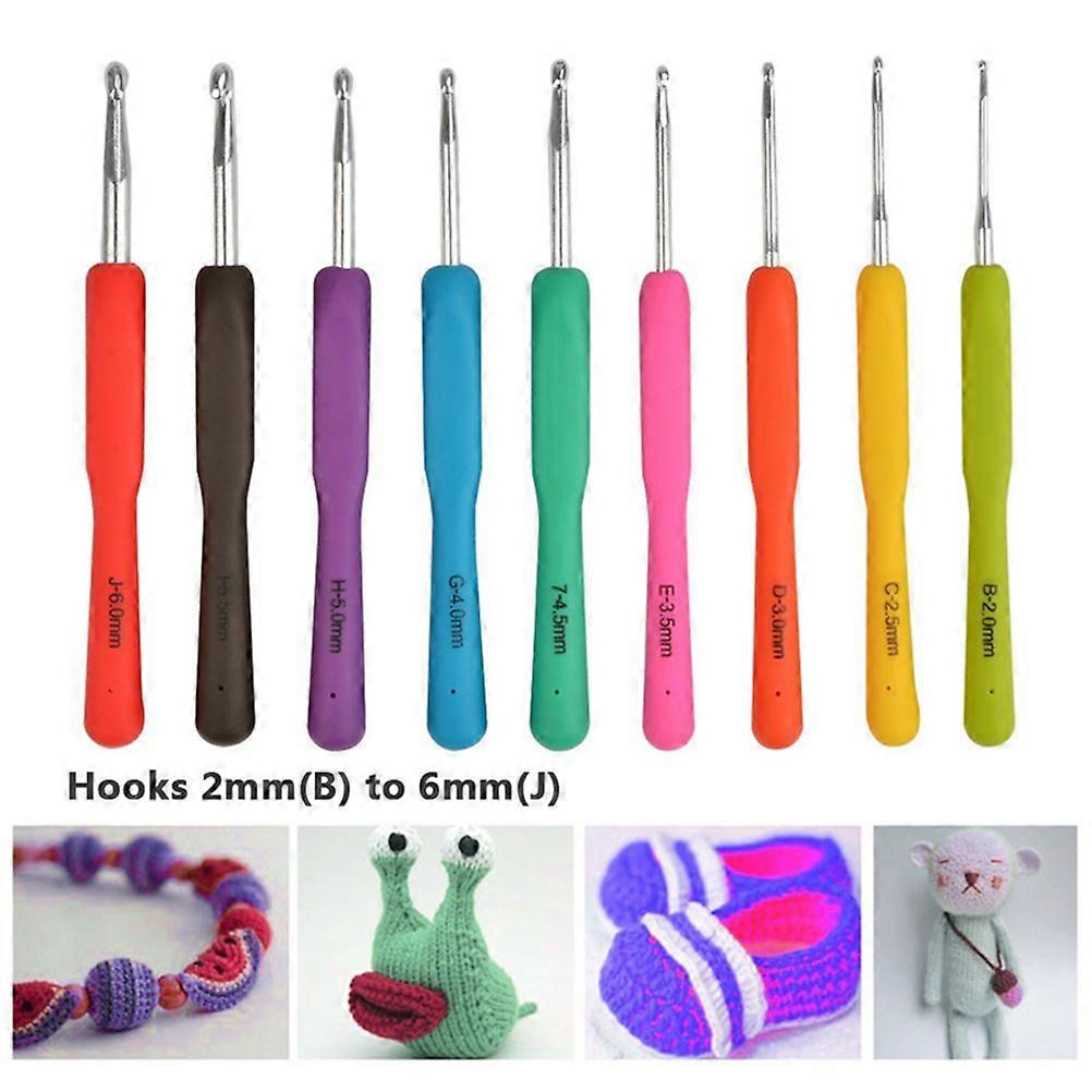 Crochet Hooks Kit Yarn Knitting Needles Sewing Tools Grip Set With Bag Multiple Sizes Marked on Handle Plastic Knitting 72Pcs