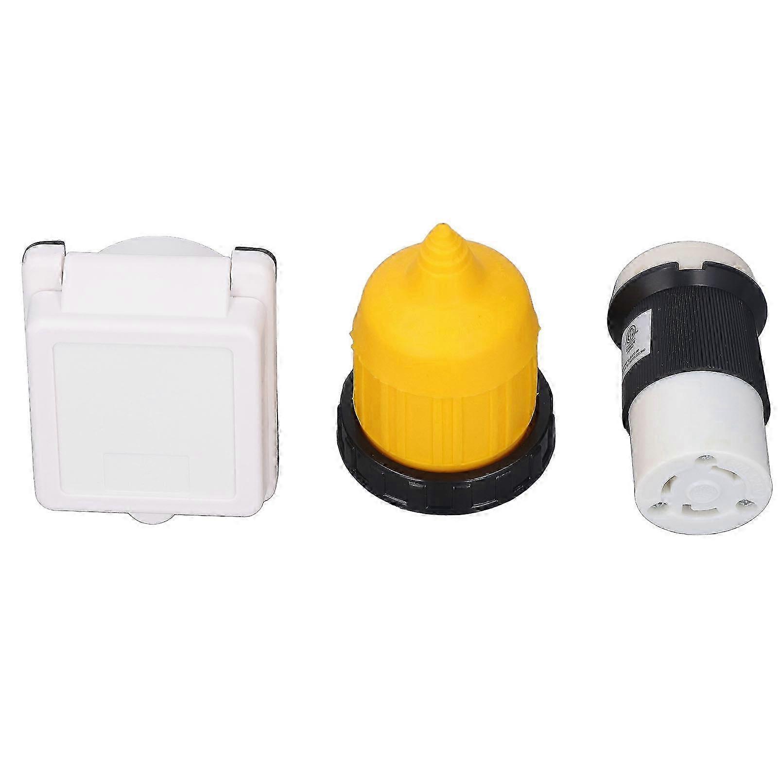 125V 30AMP Power Inlet Female Twist Locking Connector with Weatherproof Cover Boot Set