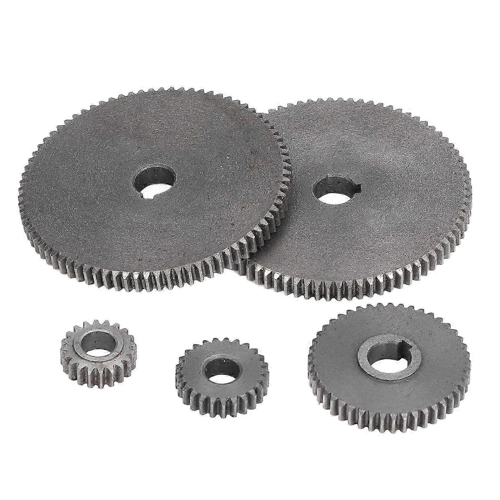 5Pcs Metal Mini Lathe Gear Accessory Replacement Set Kit for Cutting