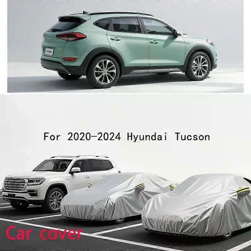 Capa de carro à prova d'água para Hyundai Tucson 2020-2024 à prova de neve chuva granizo sol UV poeira neve proteção completa exterior interno