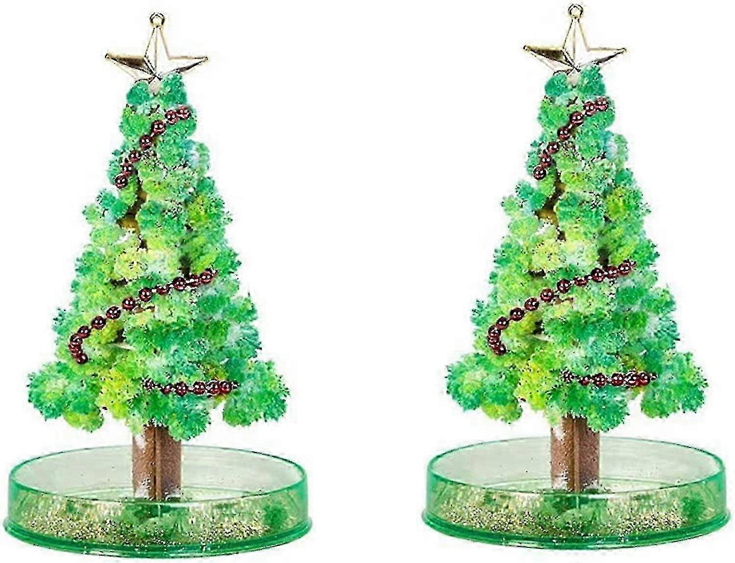 2pcs Magic Tree for Arbor Day, DIY Crystal Paper Magic Growing Tree for Kids' Educational Decoration and Party Toys