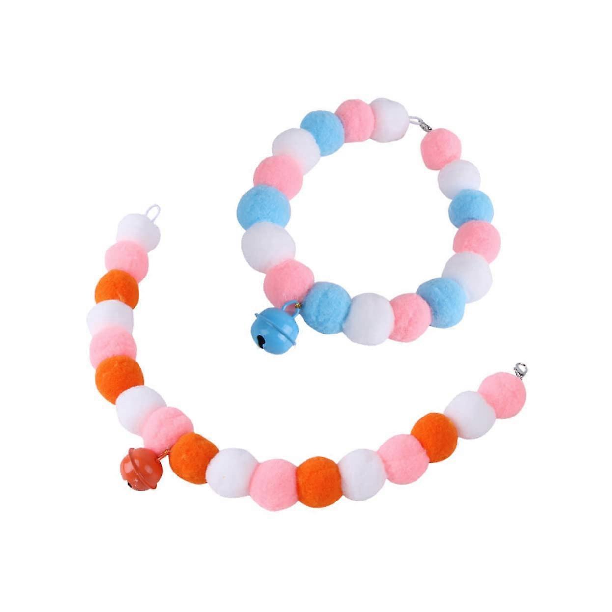 Elastic Cat Collar Set of 2 with Ball Fashionable Pet Accessories for Special Occasions Adjustable Size and Durable Material