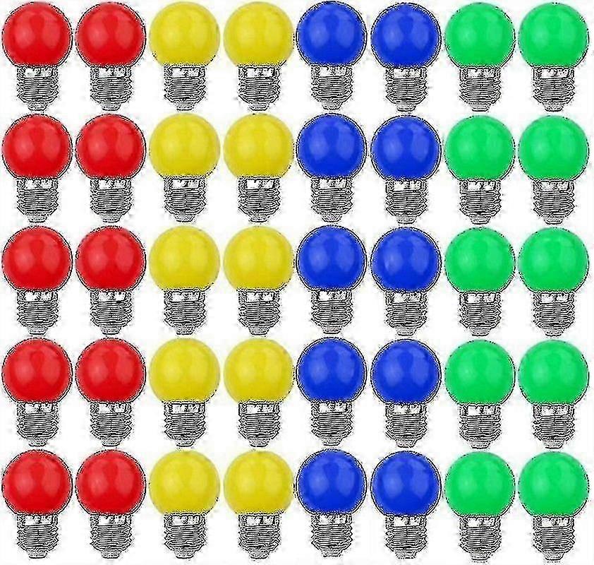 Colored LED Bulbs E27 3W 30W Decorative Design Light 240 Lumens AC220V-240V Mixed Colors Pack Of 40