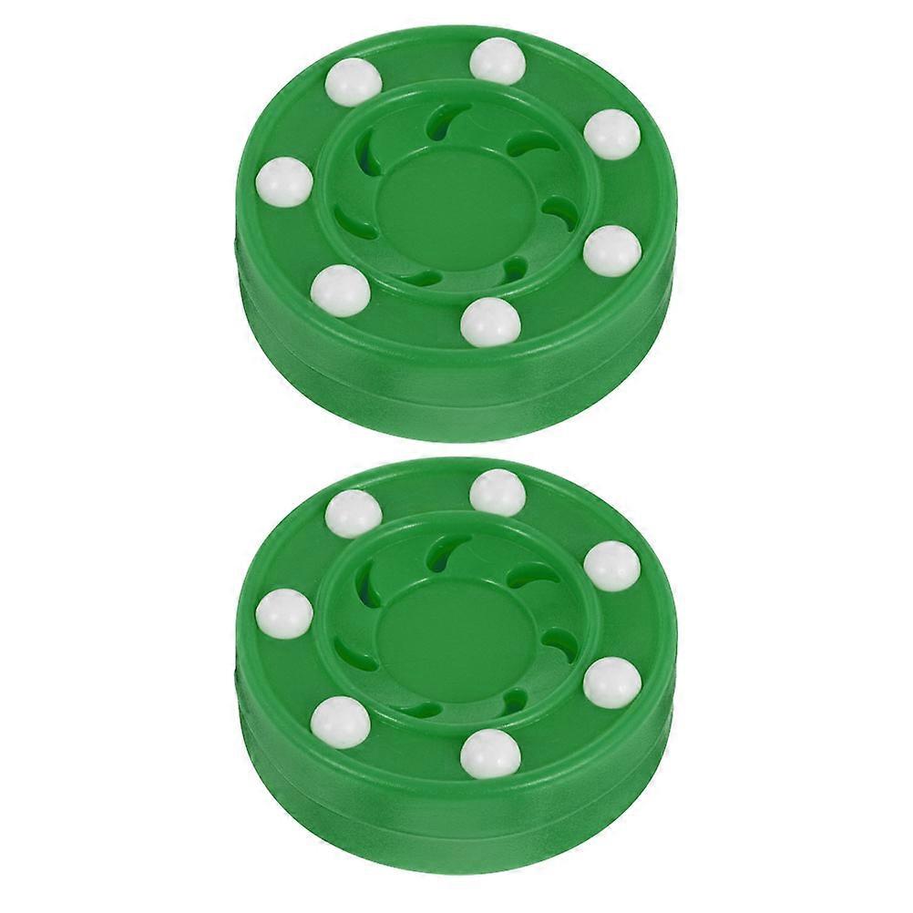 Hockey Reusable Puck For Teens And Adults Quick Passing 7.50X7.50X3.00CM Green 2Pack