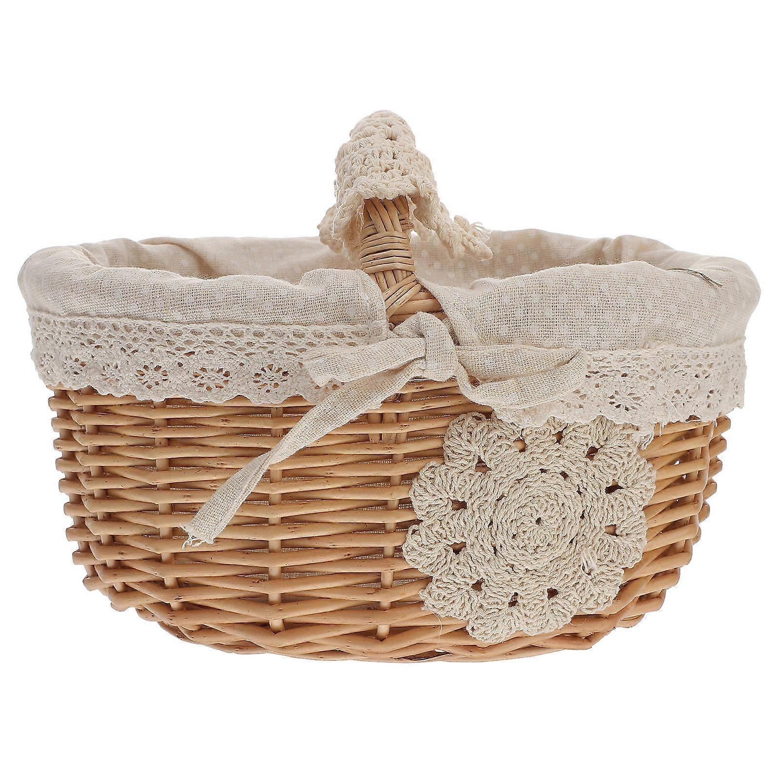 1Pc Picnic Basket for Household Use Simple Snacks Kitchen Vegetable Storage