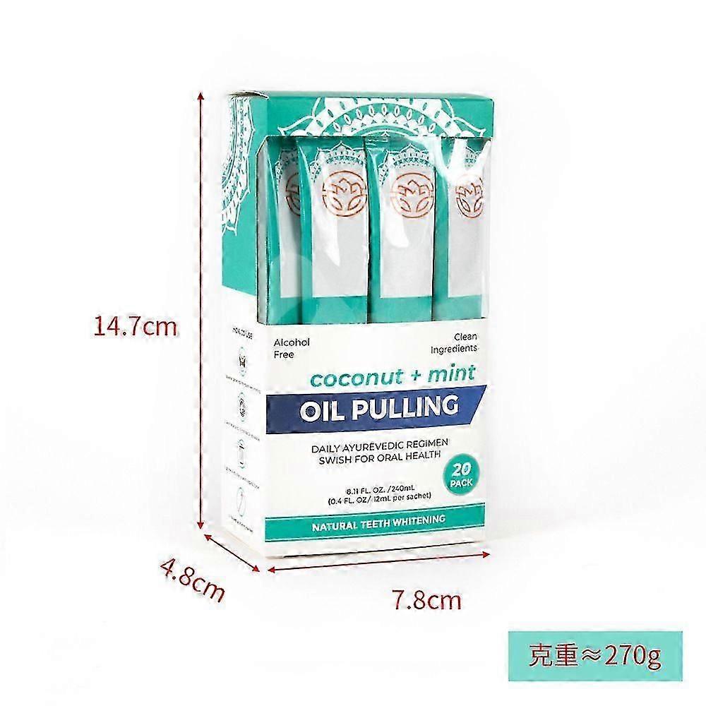 زيت سحب جوز الهند ، غسول الفم بزيت النعناع ، زيت سحب طبيعي مع زيت جوز الهند والنعناع - غسول الفم للعناية بالفم ، يدعم صحة اللثة ، تي شيرت