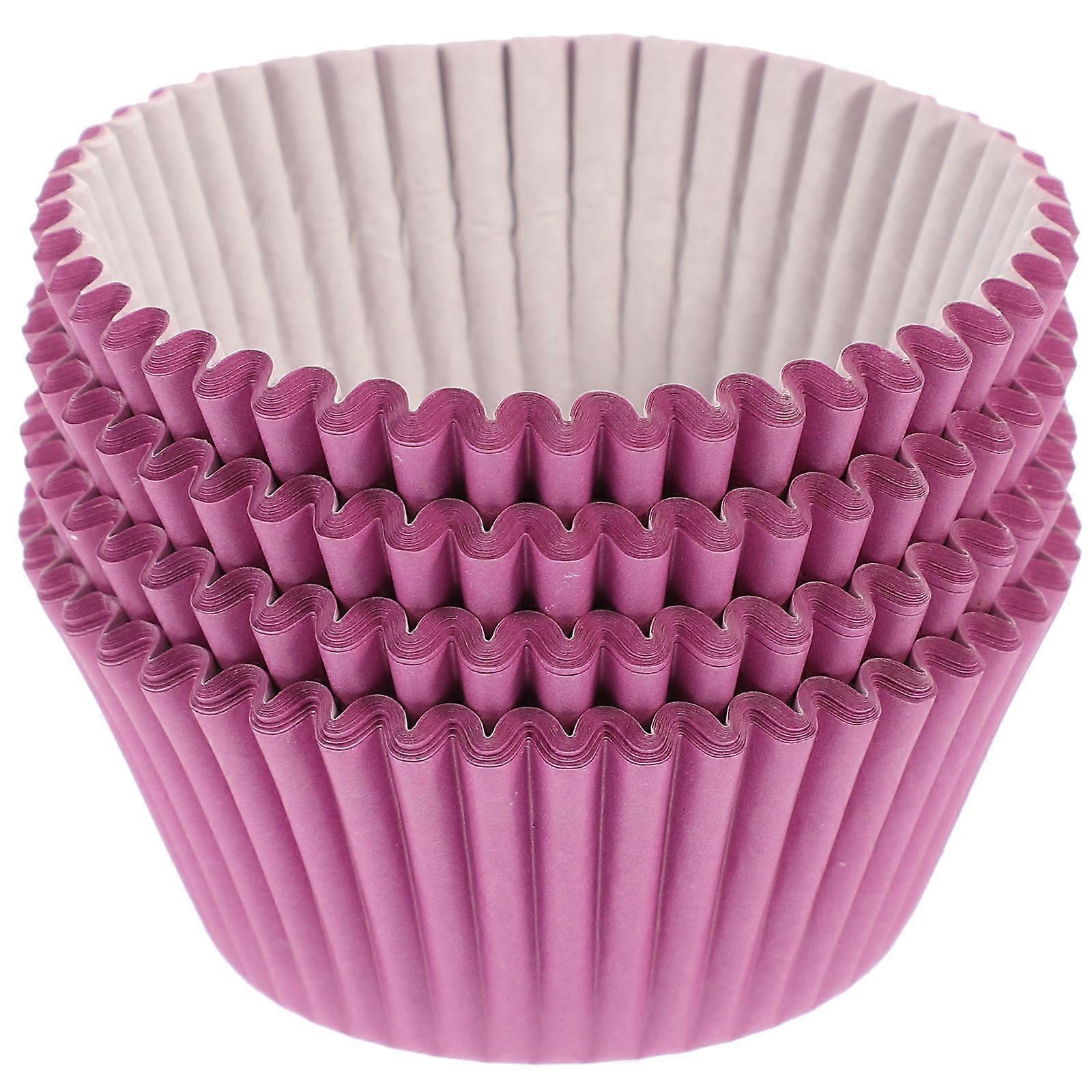 Household Cupcake Wrappers Paper Cake Cups Baking Birthday Party Purple 6.8X5CM High Temperature Resistance 100Pcs