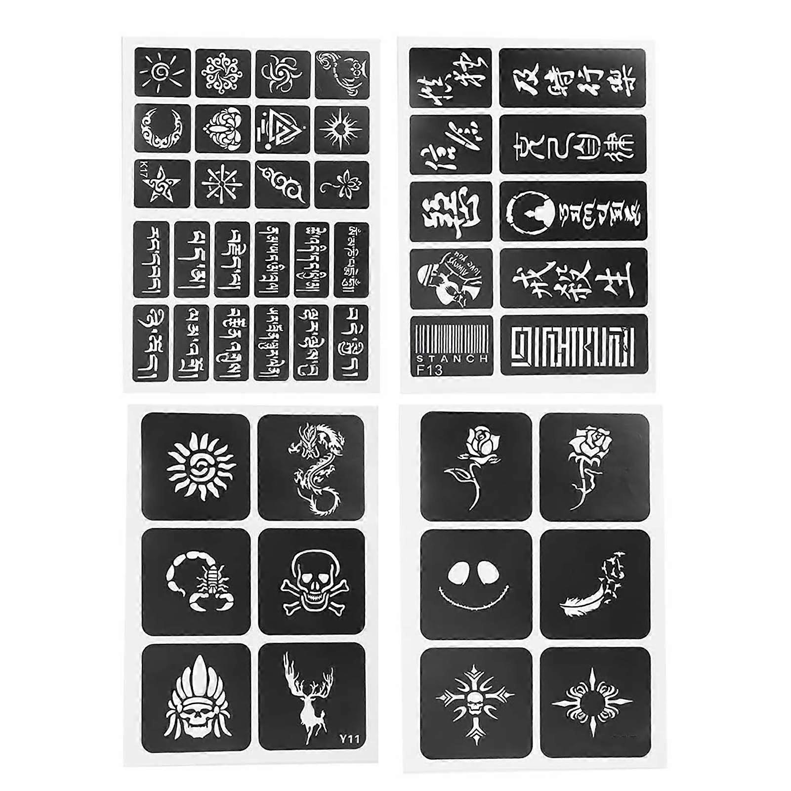 Félig állandó kis tetoválás stencil airbrush ideiglenes sablonok
