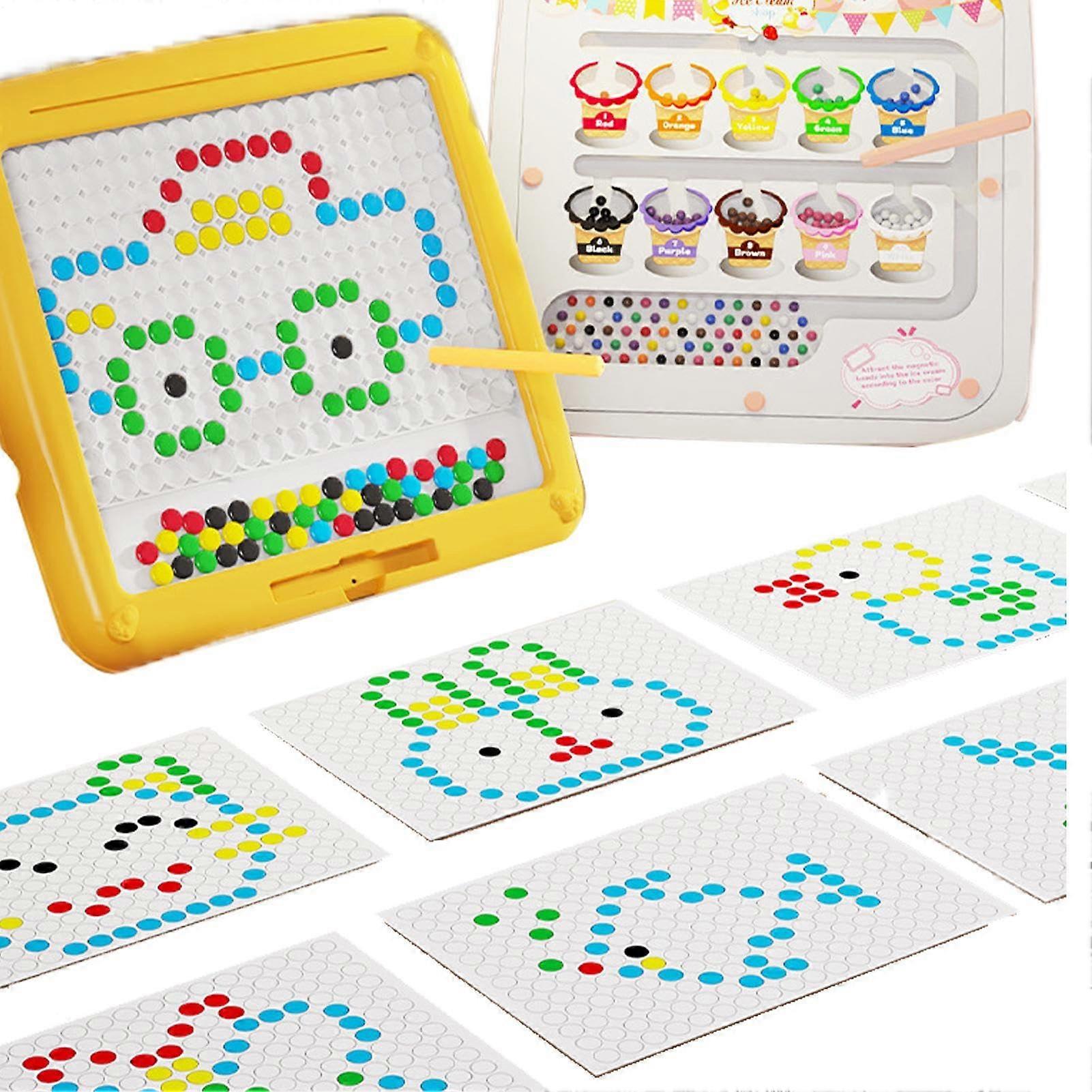Magnetic Dot Board for Drawing and Doodling Learning Board for Kids 3, Yellow