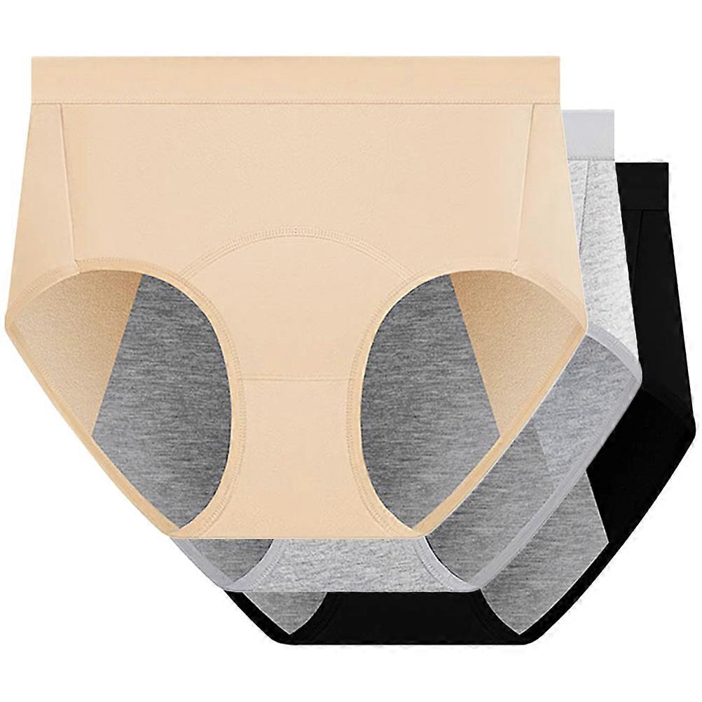 High Waist Cotton Period Underwear for Women – 3 Pack, Breathable Sanitary Briefs with Leak Protection, Comfortable Elastic Waistband, Durable & Skin
