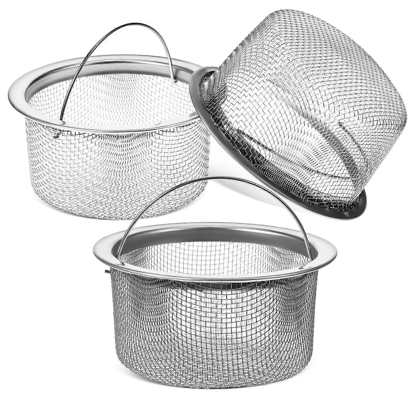 3pcs Stainless Steel Sink Drain Filter Mesh Strainer Basket for Kitchen Sink – Easy Clean, Clog Prevention, Fits Standard Drain