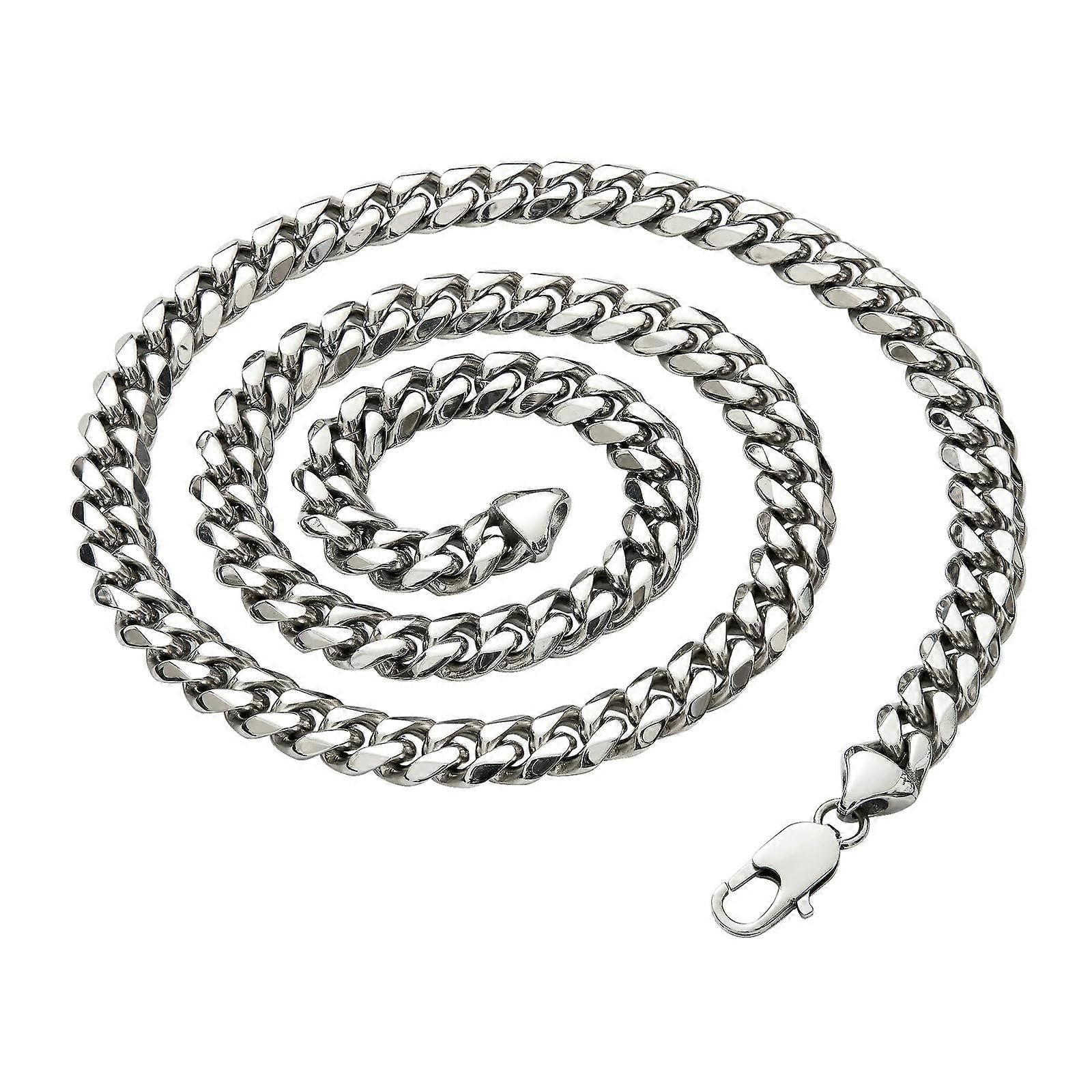 Men's Silver Curb Chain Cuban Chain 12MMx71CM with Lobster Clasp