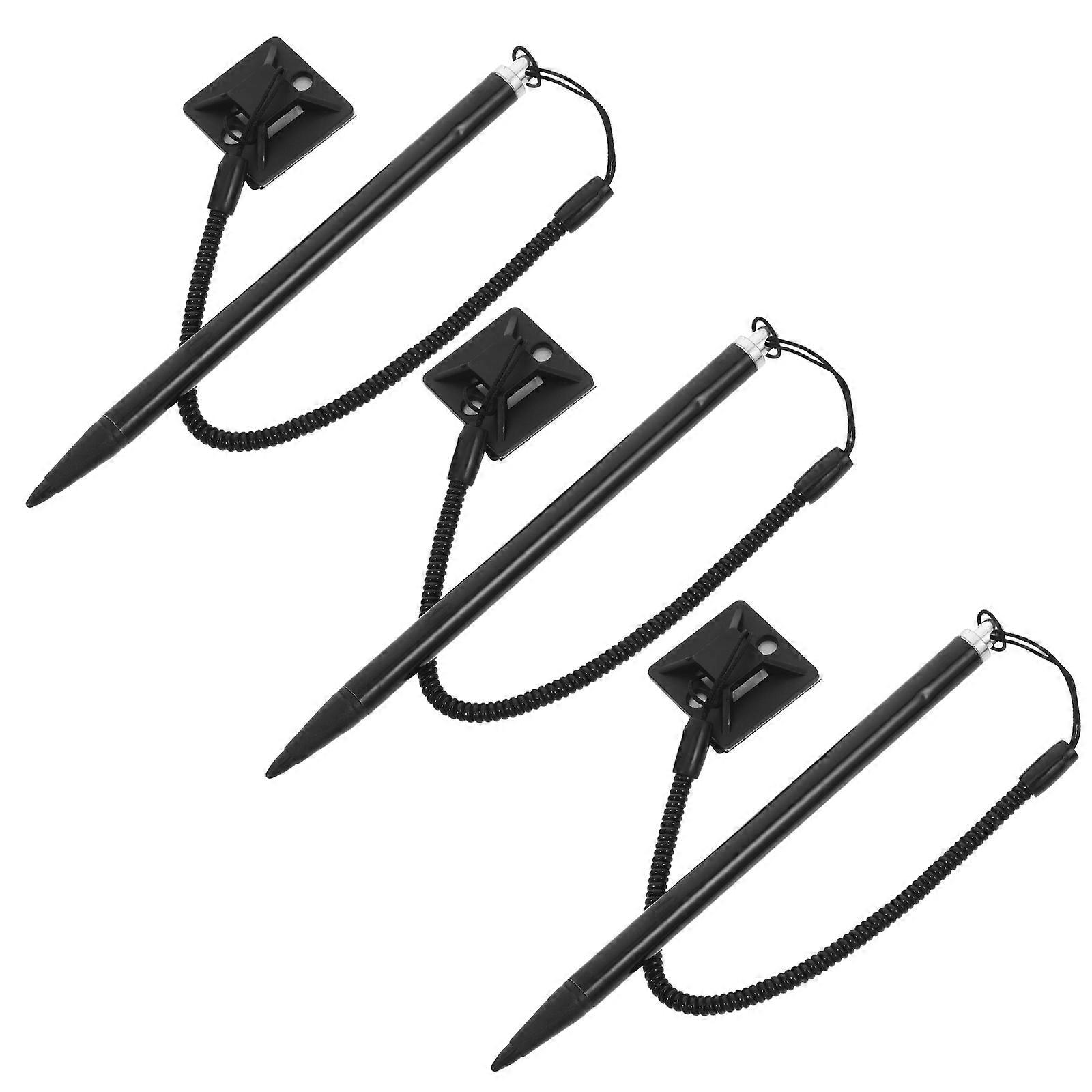 3pcs Resistive Screen Stylus Pens with Lanyard and Stand for Car Navigation, POS Systems, and Industrial Control Precision Touch Screen Writing Tools