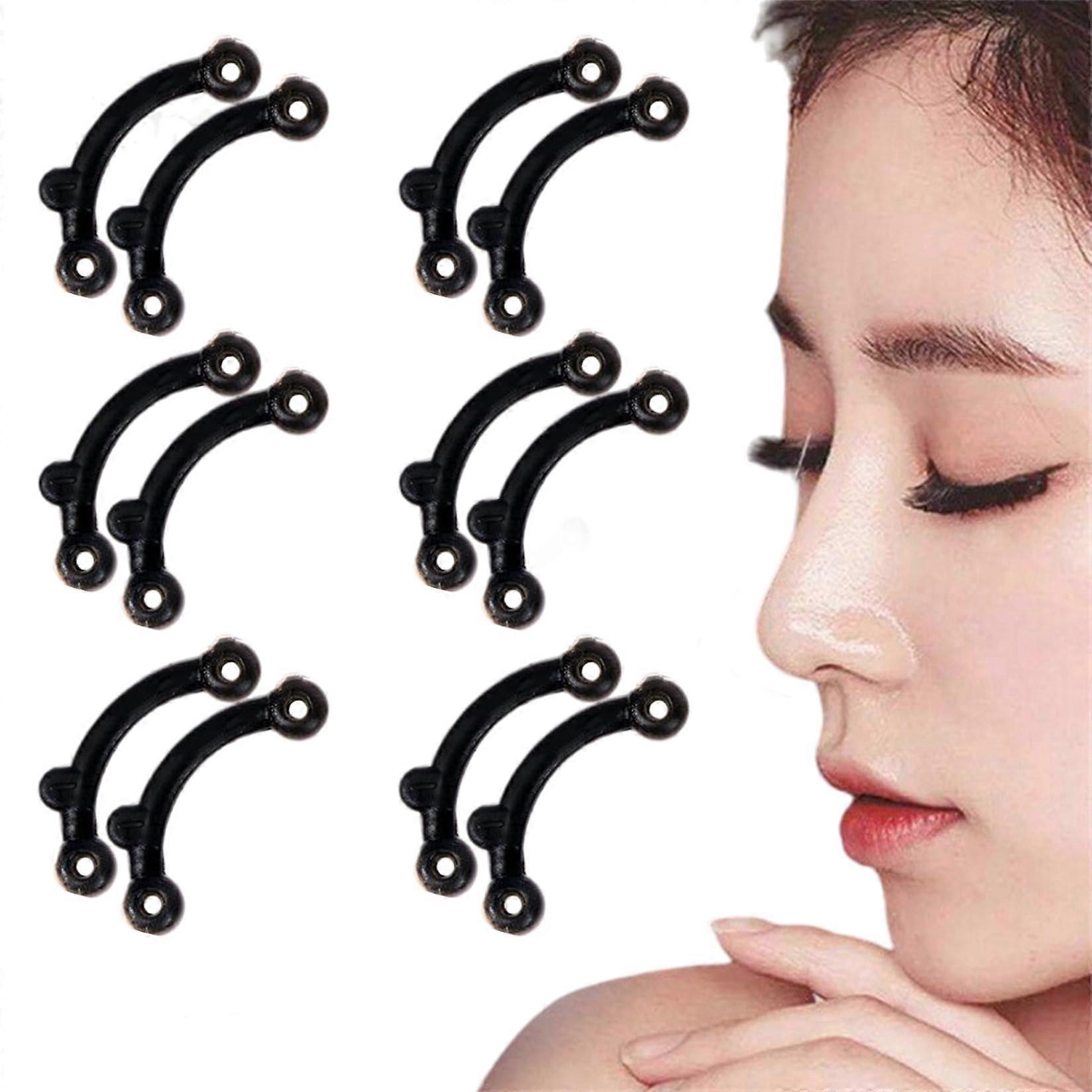 6 Pairs Nose Shaper, Soft Elastic Acrylic Nose Lifter, Pain-Free Septum Corrector for Adults and Teens, Beauty Tool Clip