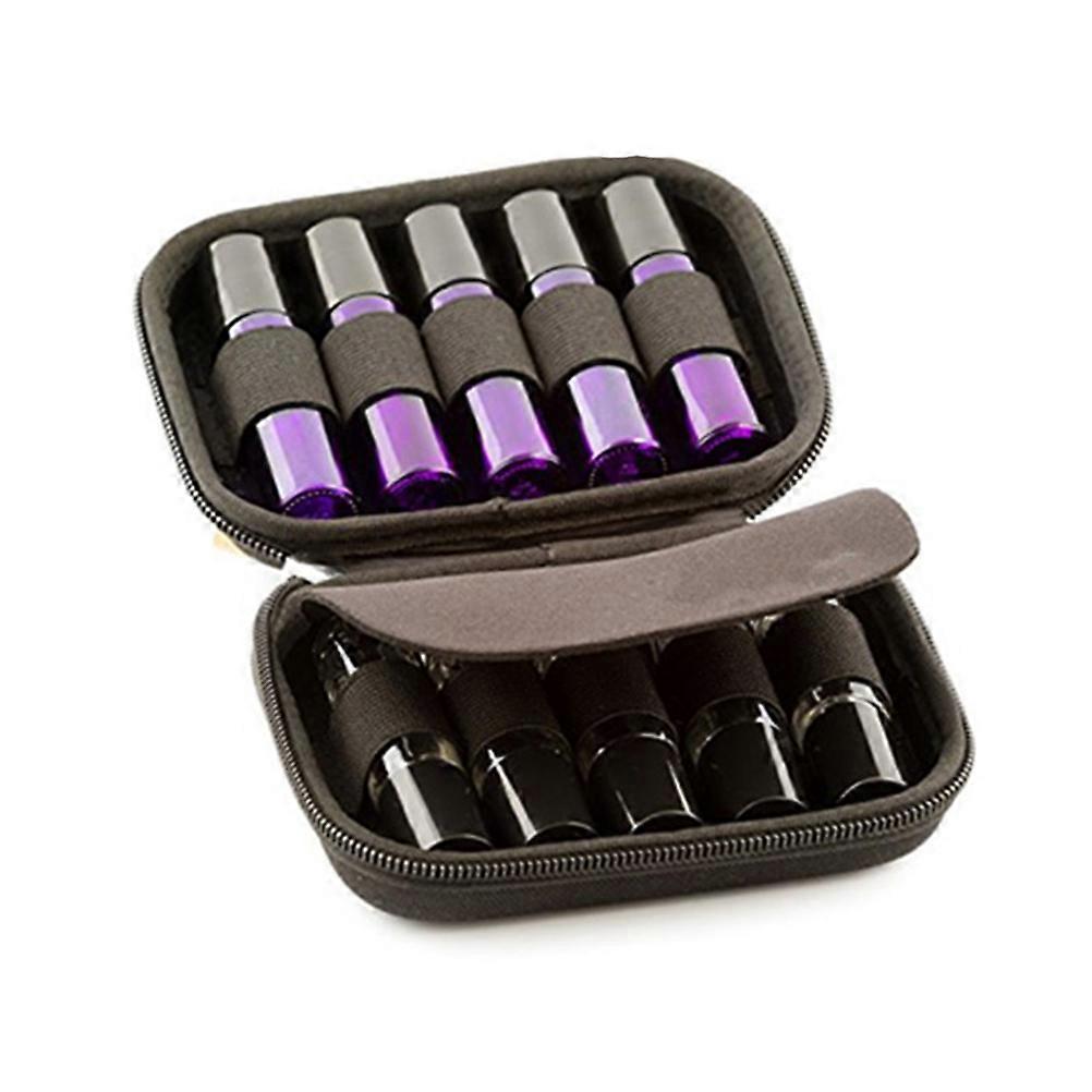 Portable Essential Oil Case for Travel with 10 Bottles 10ml Capacity Black EVA Material