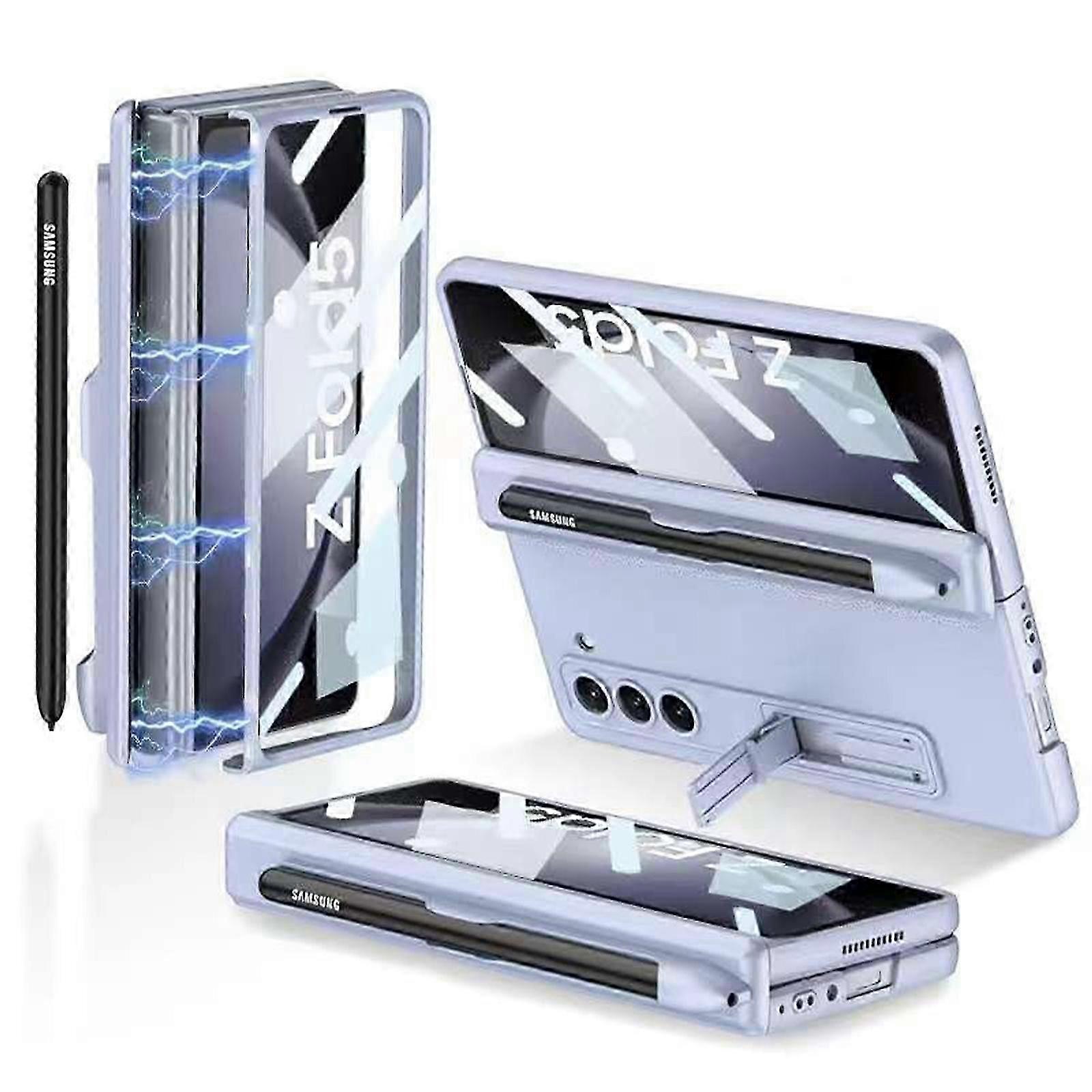 for Samsung Galaxy Z Fold 5 Case with Screen Protector, Z Fold 5 Case with Hinge Protection S Pen Slot Adjustable Kickstand
