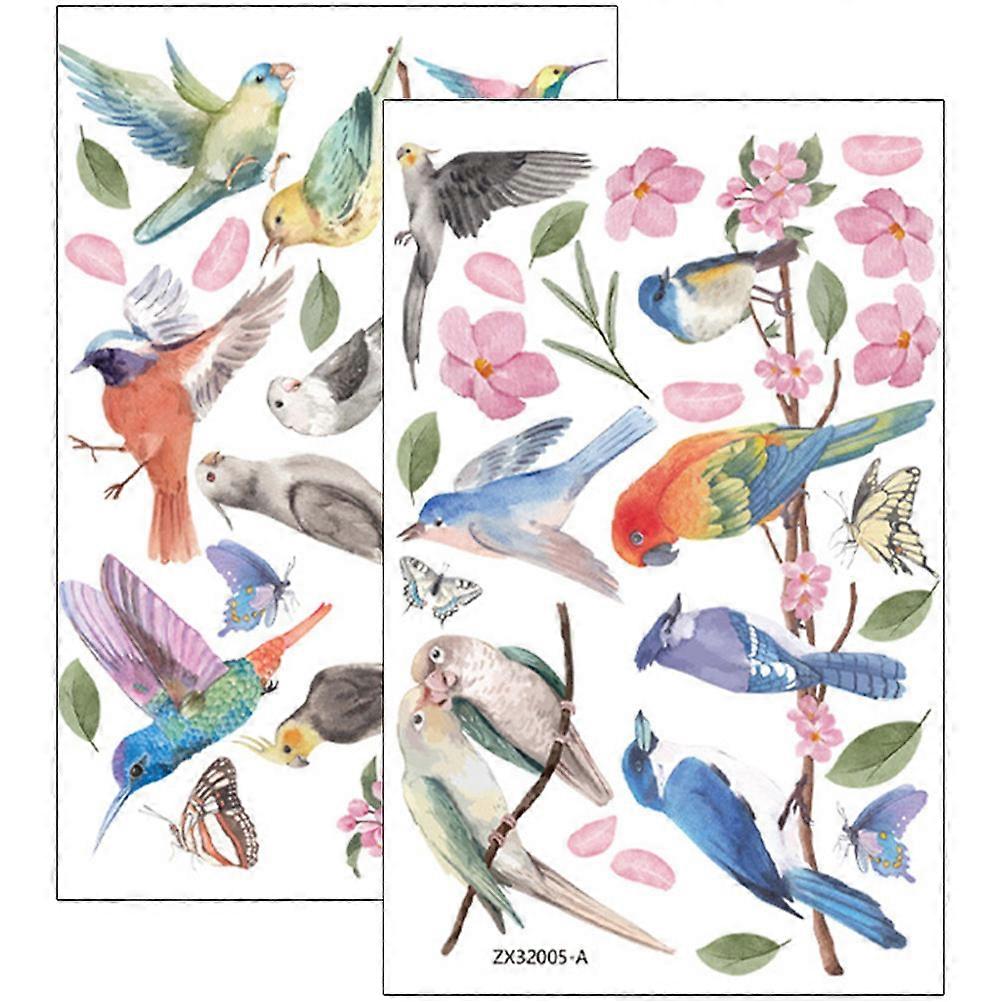 Anti Collision Bird Decals Multi Colored 45x30cm PVC Material DIY Fun Home Decoration 2 Sheets per Set