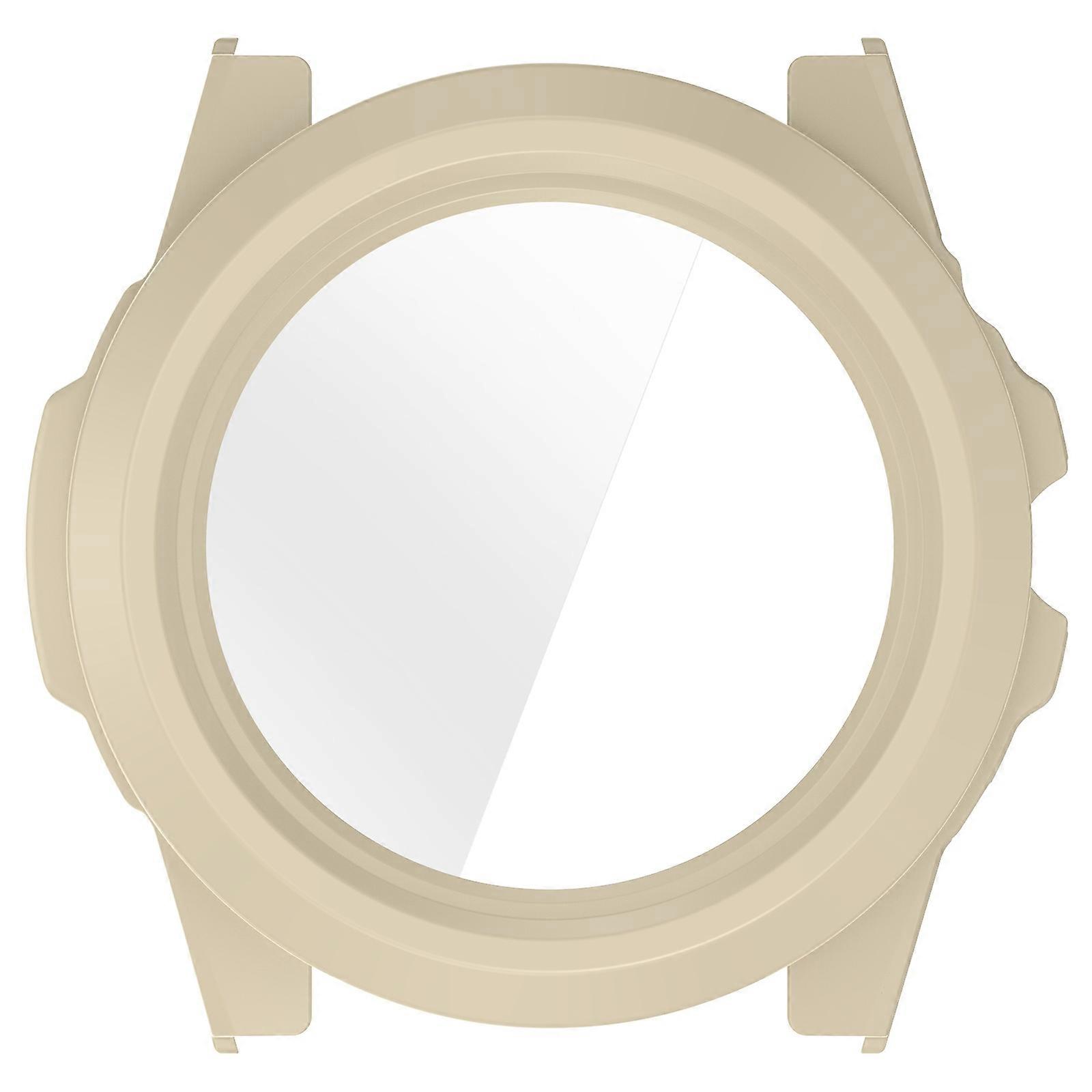 PC Full Coverage Smartwatch Integrated Tempered Glass Screen Protector Defense Hard Sleeve Case Guard Suitable for Watch White