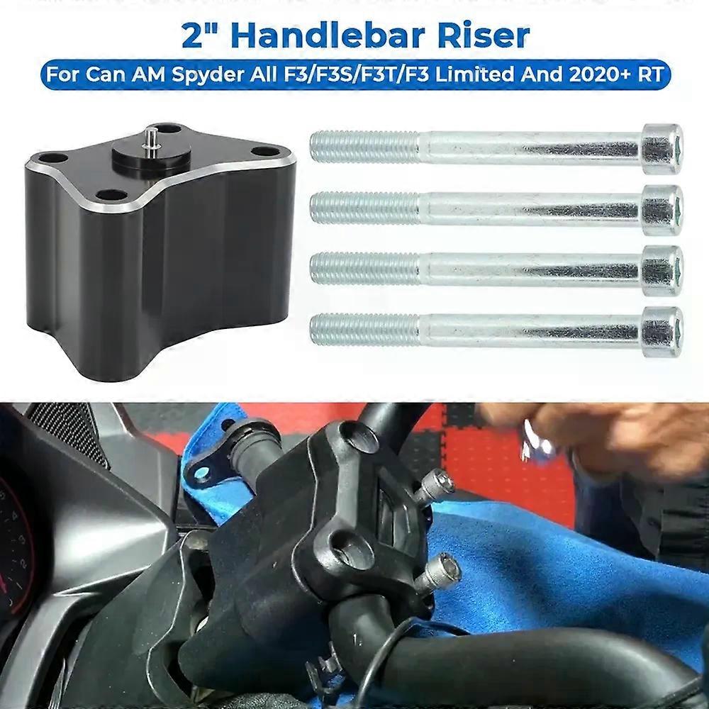 Fit For Can AM Spyder All F3/F3S/F3T/F3 Limited and 2020+ RT with Stock Bars Aluminum 2 Handlebar Riser W/ Mounting Bolt Kit