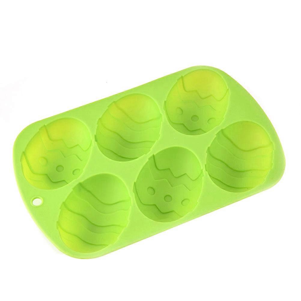 Easter Egg Cake Silicone Cake Molds for Baking 6-Egg Cupcake Mold Green