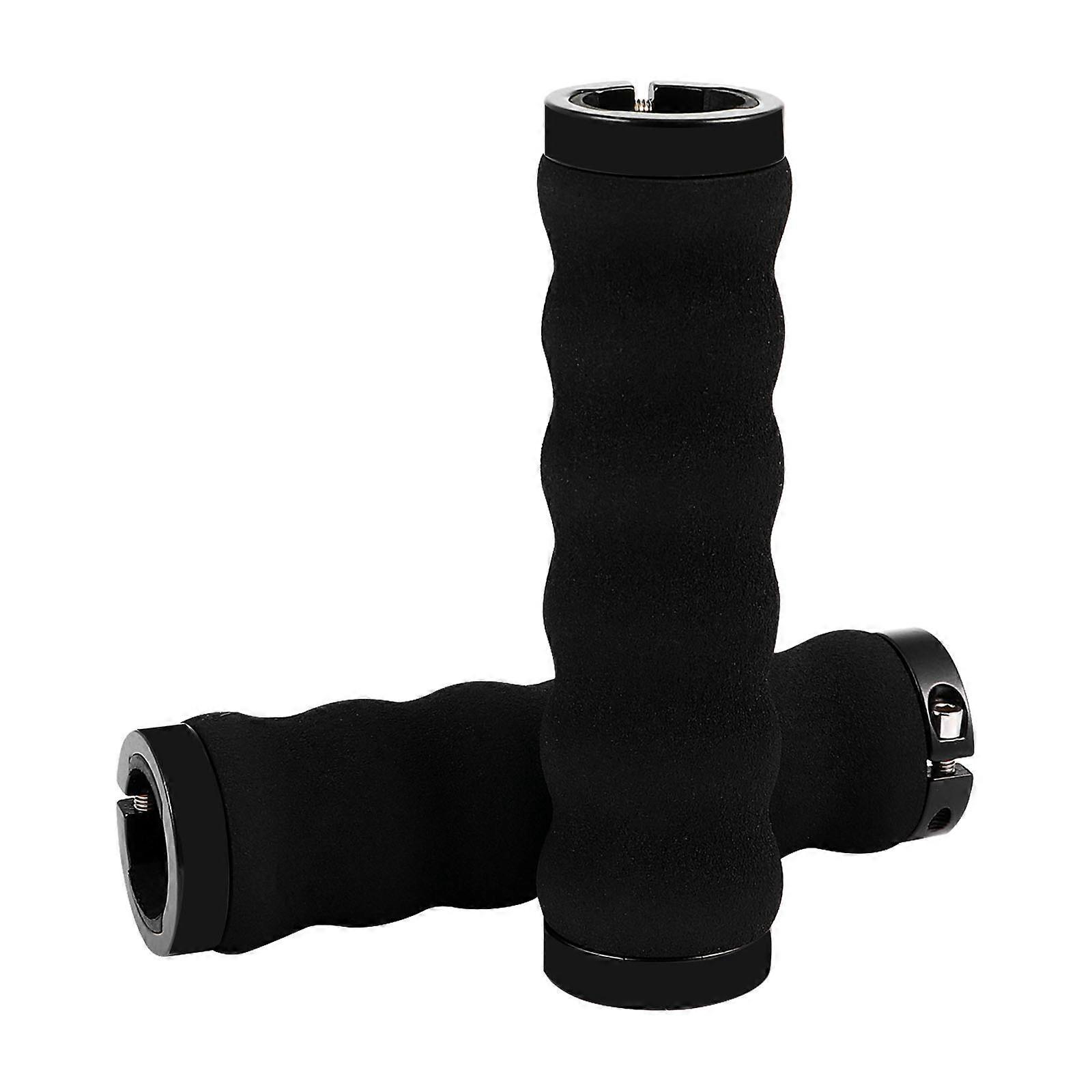 Non Slip Rubber Bike Handlebar Grips with Plugs – Lightweight, Comfortable Covers for Mountain and Road Bikes – Enhanced Cycling Experience