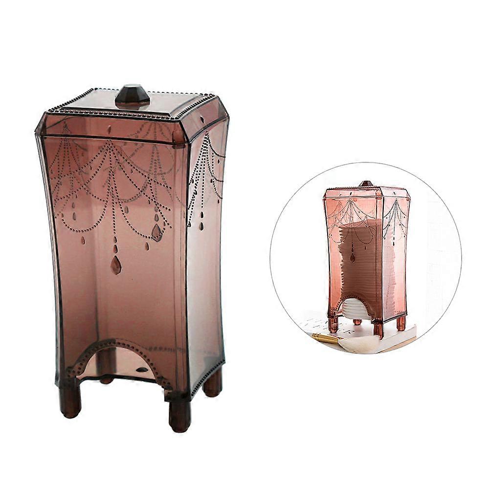 1PC Cotton Pad Organizer Storage Case Square Container Makeup Holder Box Transparent Coffee