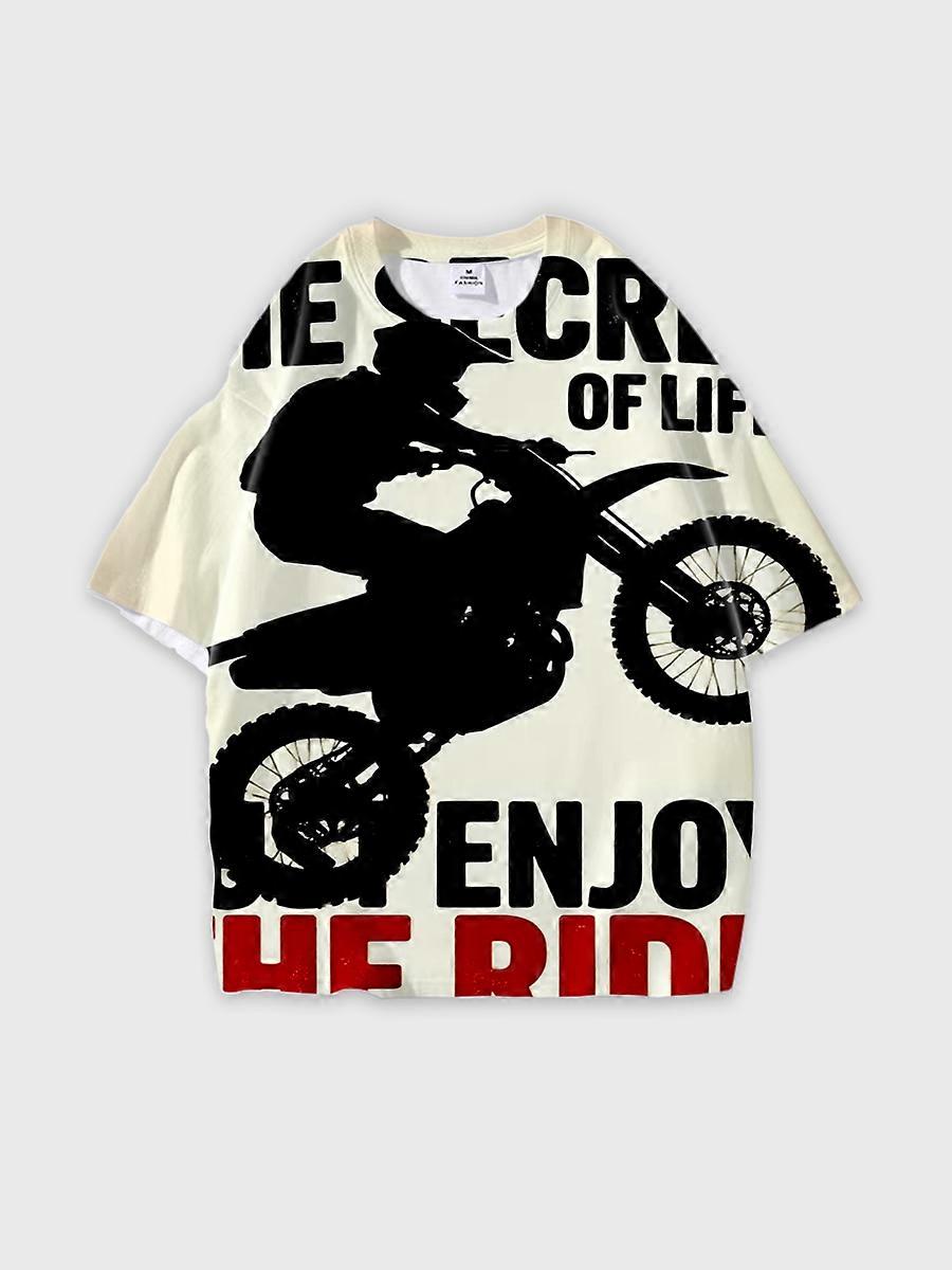 T-shirt round neck Pattern loose short sleeve E587