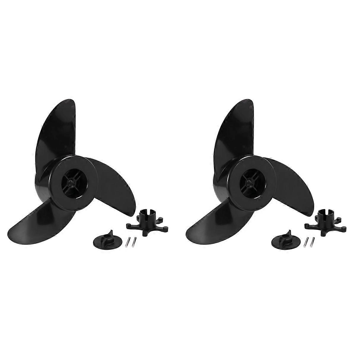 2X Boat 3-Blade Propellers Electric Outboard Trolling Motor Prop Mount Nut Marine Dinghy Outboard Pr