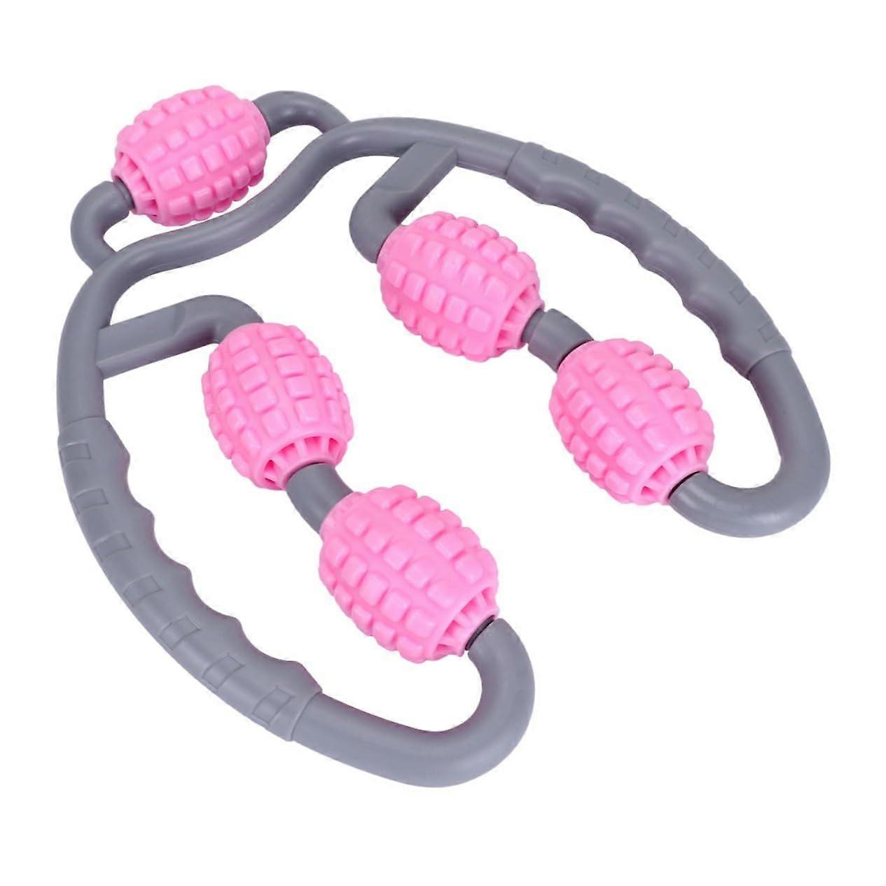 Slimming Massager Leg Roller with Calf Roller Ball, ABS Material, Adjustable Pink Color, Muscle Relief for Legs and Calves