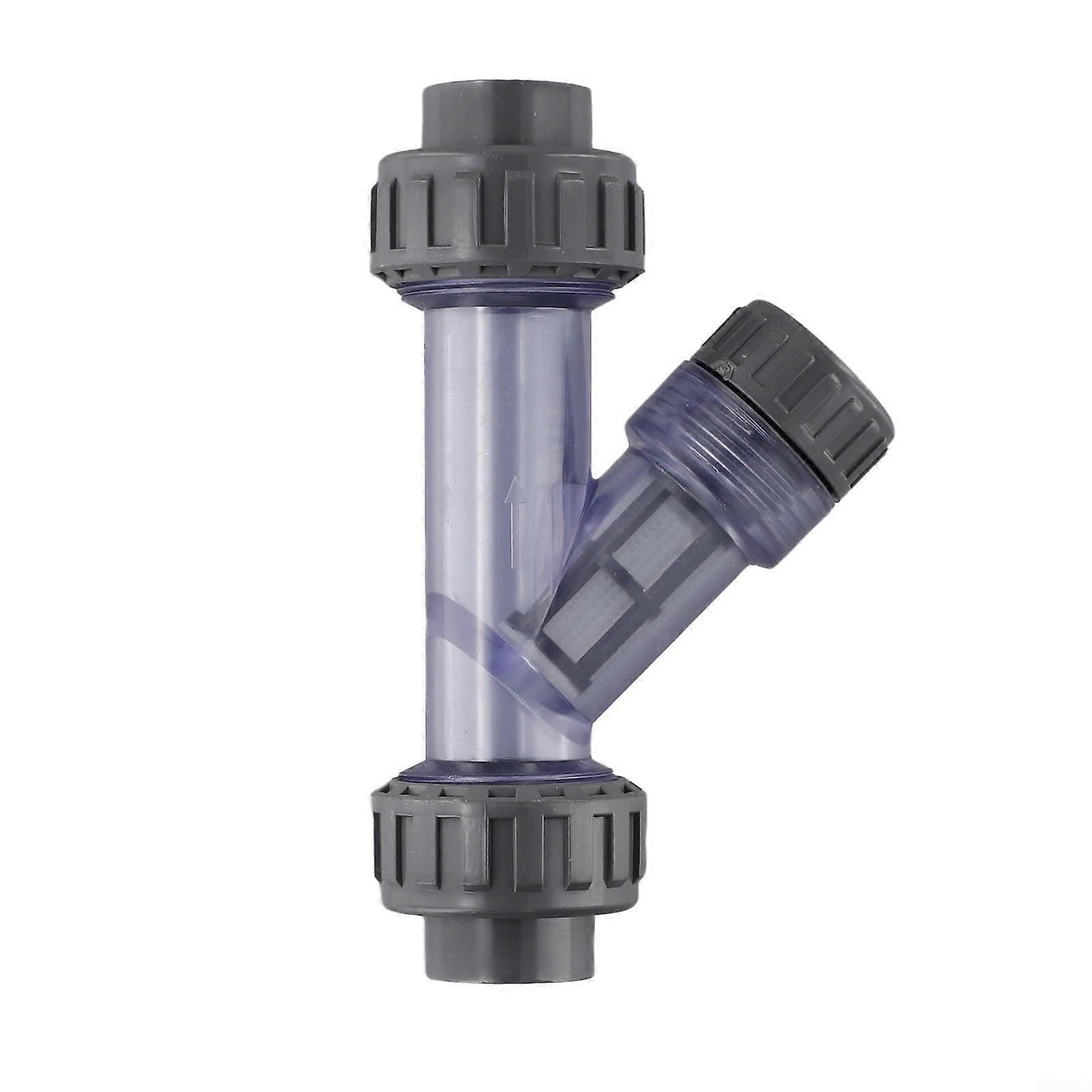Transparent PVC Yfilter 20 63 mm for reliable filtration in aquatic environments (inner diameter 25 mm) inner dia 25mm