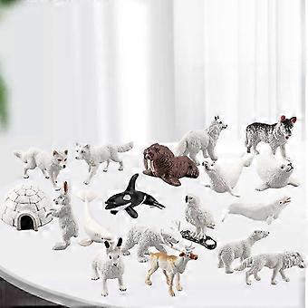 2025 18 Stück Mini Arktische Tiere Spielzeug Vorschulspielzeug Miniatur Kreaturen Polar Tierspielzeug für Alter 3+