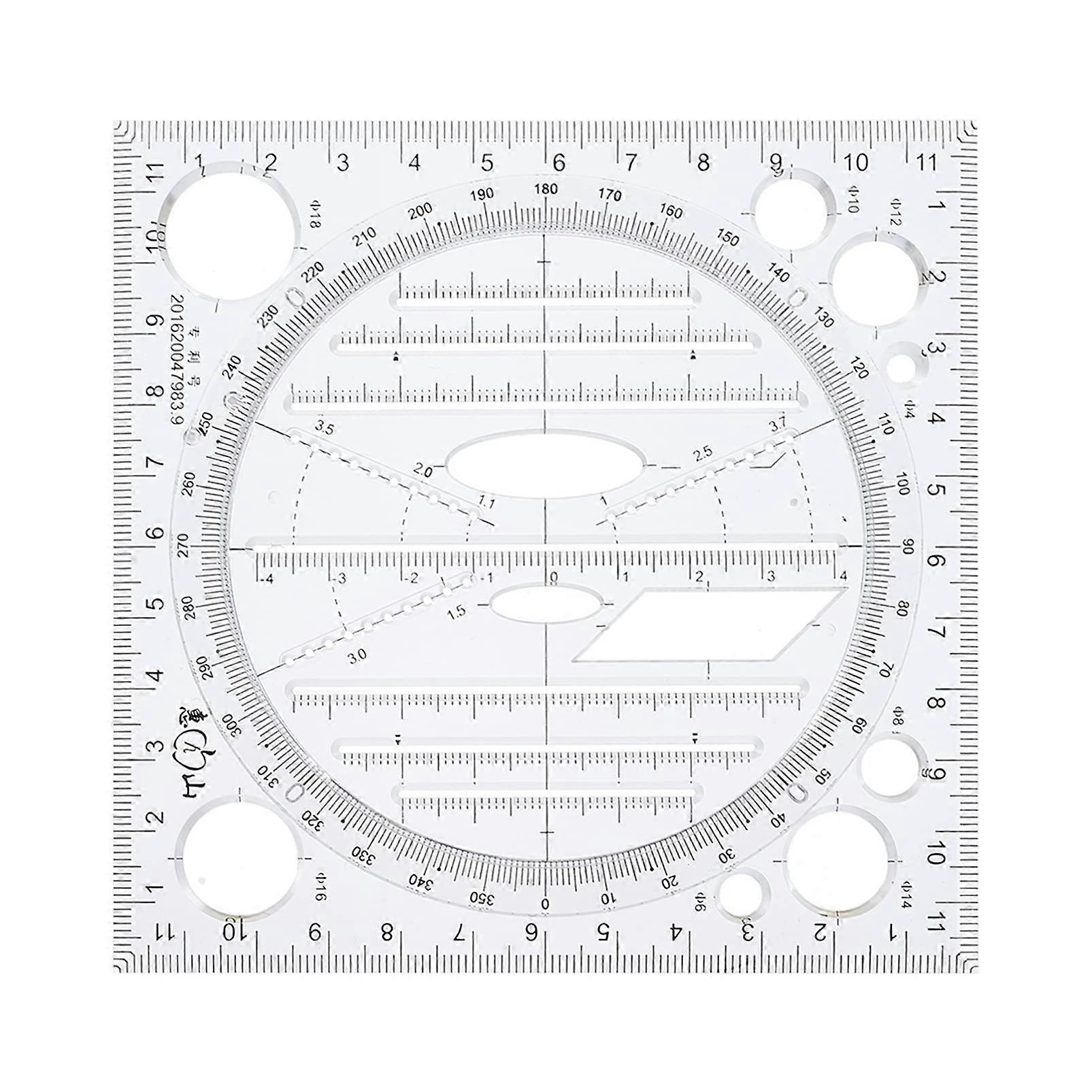 Combination Square Ruler, Bendable Clear Ruler, Transparent Metric Ruler, Plastic Small School Ruler