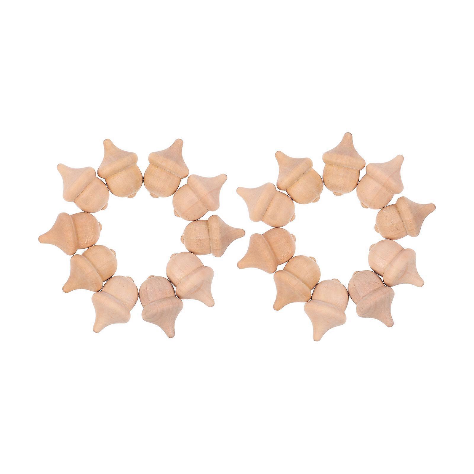 20Pcs Khaki Blank Wood Craft DIY Wood Ornaments Synthetic Material for Kids' Creative Projects