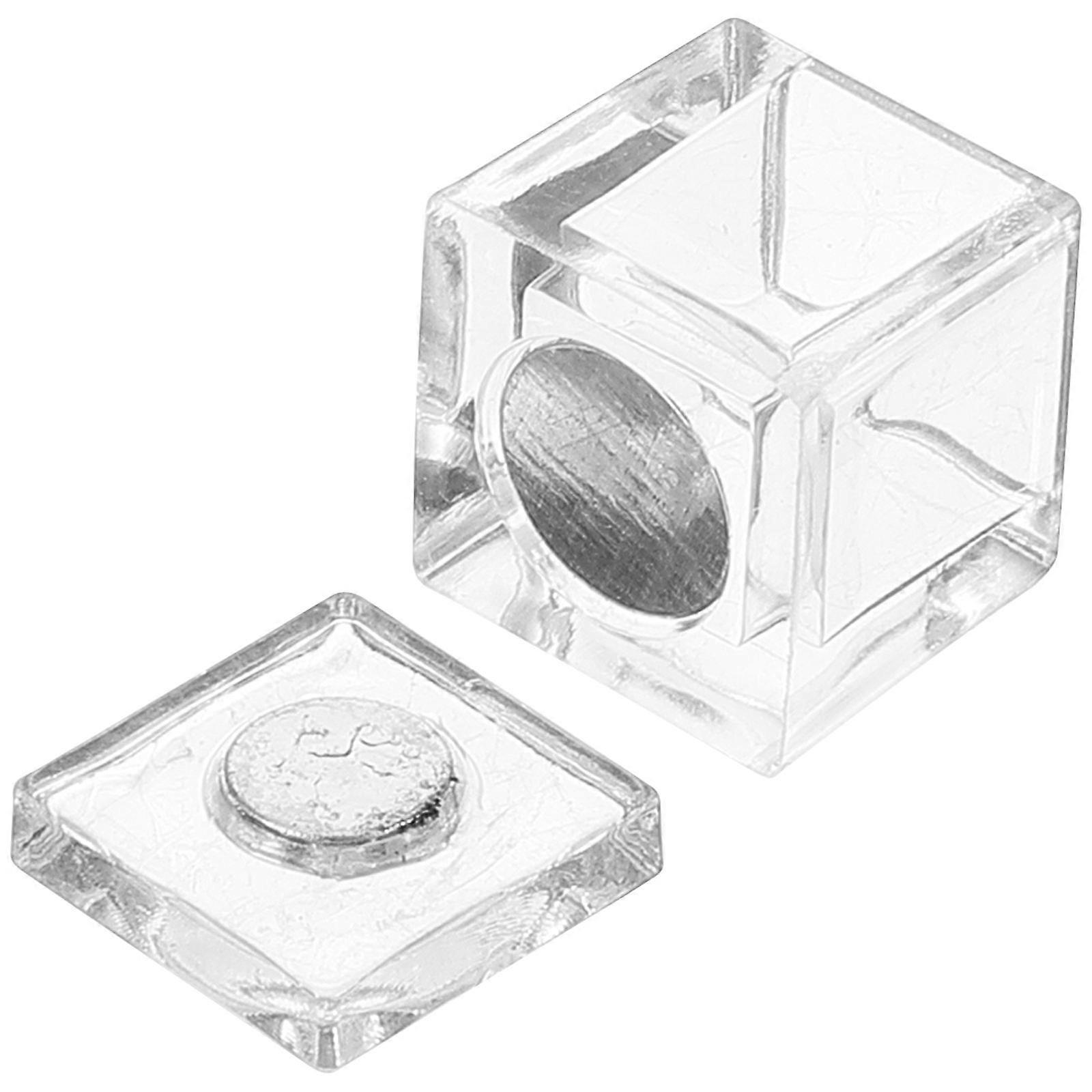 Transparent Magnetic Door Latch for Box Use Self Adhesive Acrylic Catch Buckle Small Size