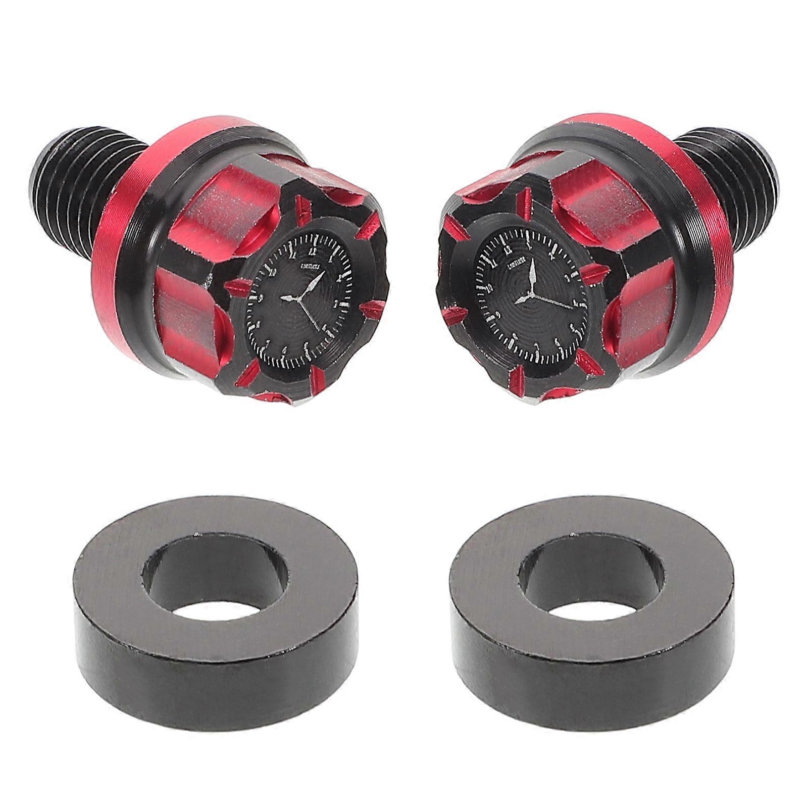 Universal Motorcycle Mirror Hole Plugs with Ring Made of Aluminium Alloy Red Color for Most Motorcycles M10 Size