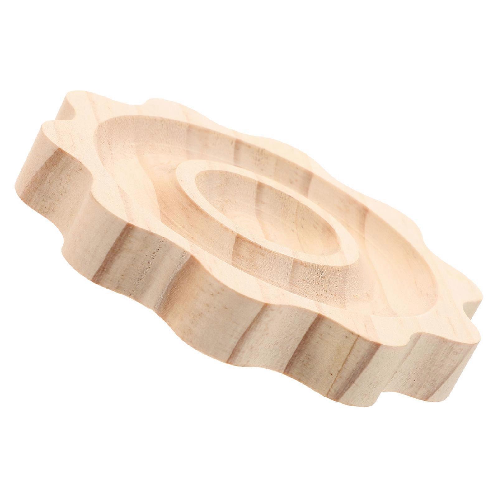 Wooden Jewelry Bracelet Display Tray with Grooved Beading Board for DIY Craft – Sturdy Flower Shaped Storage Plate Organizer for Beads and Bangles,